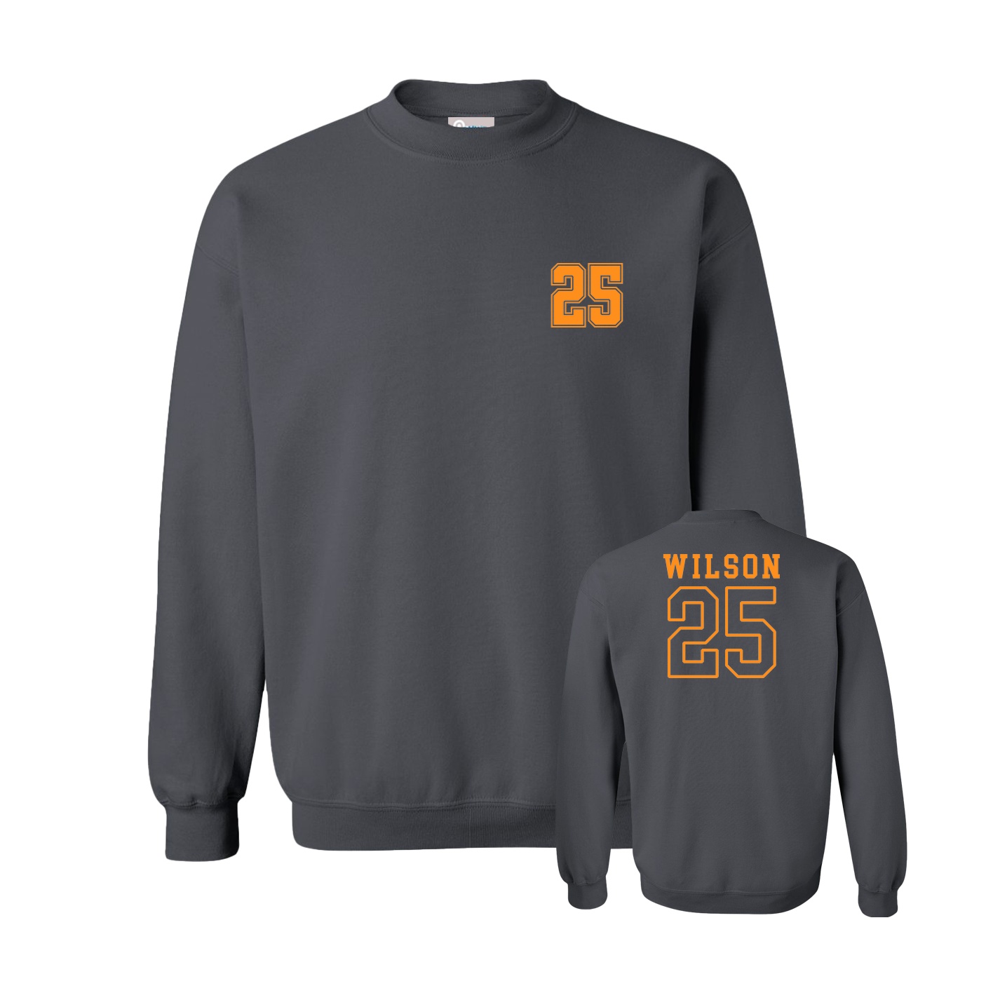 Fleece Crew — Chest Back in Grey