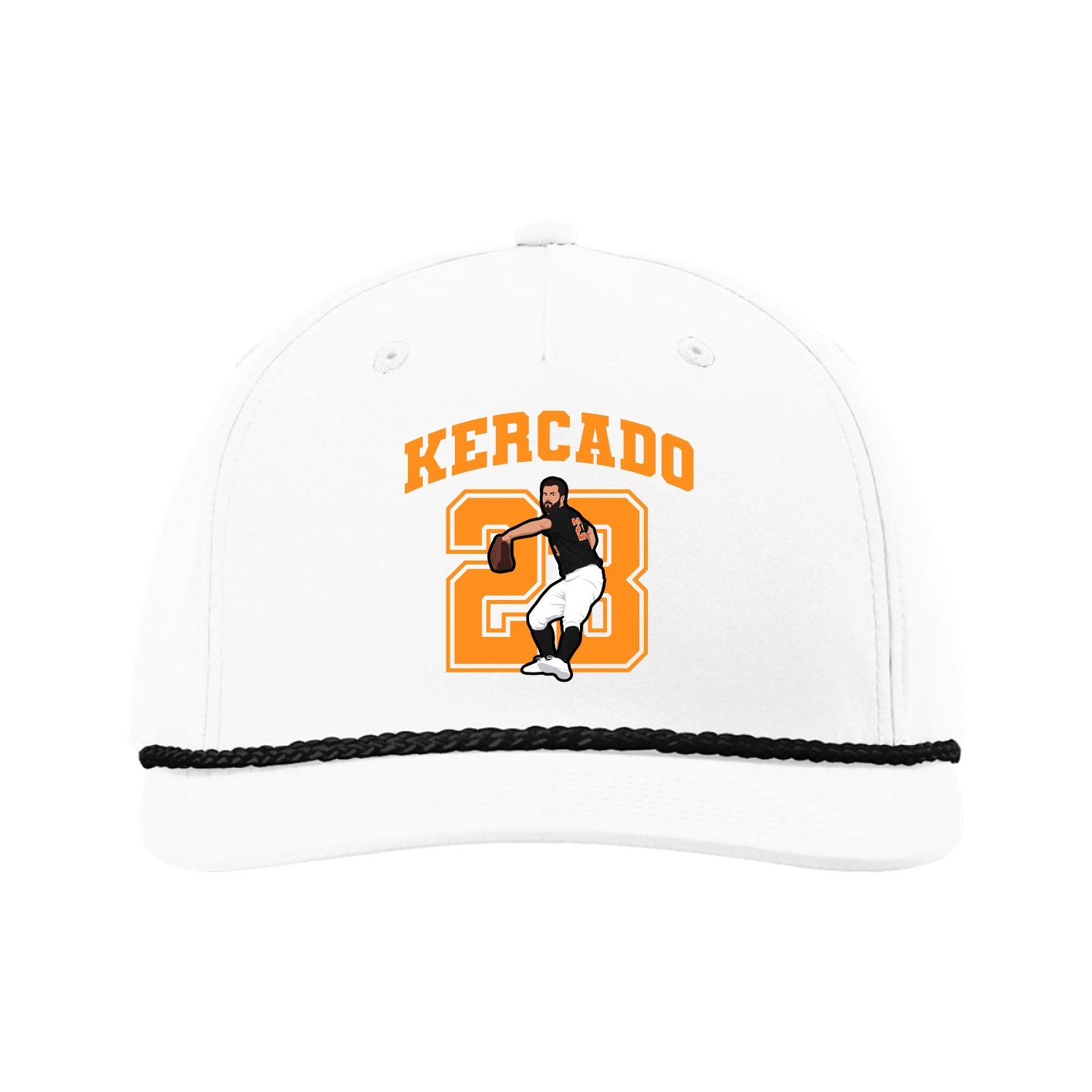 Five-Panel Classic Rope Cap — Number in White
