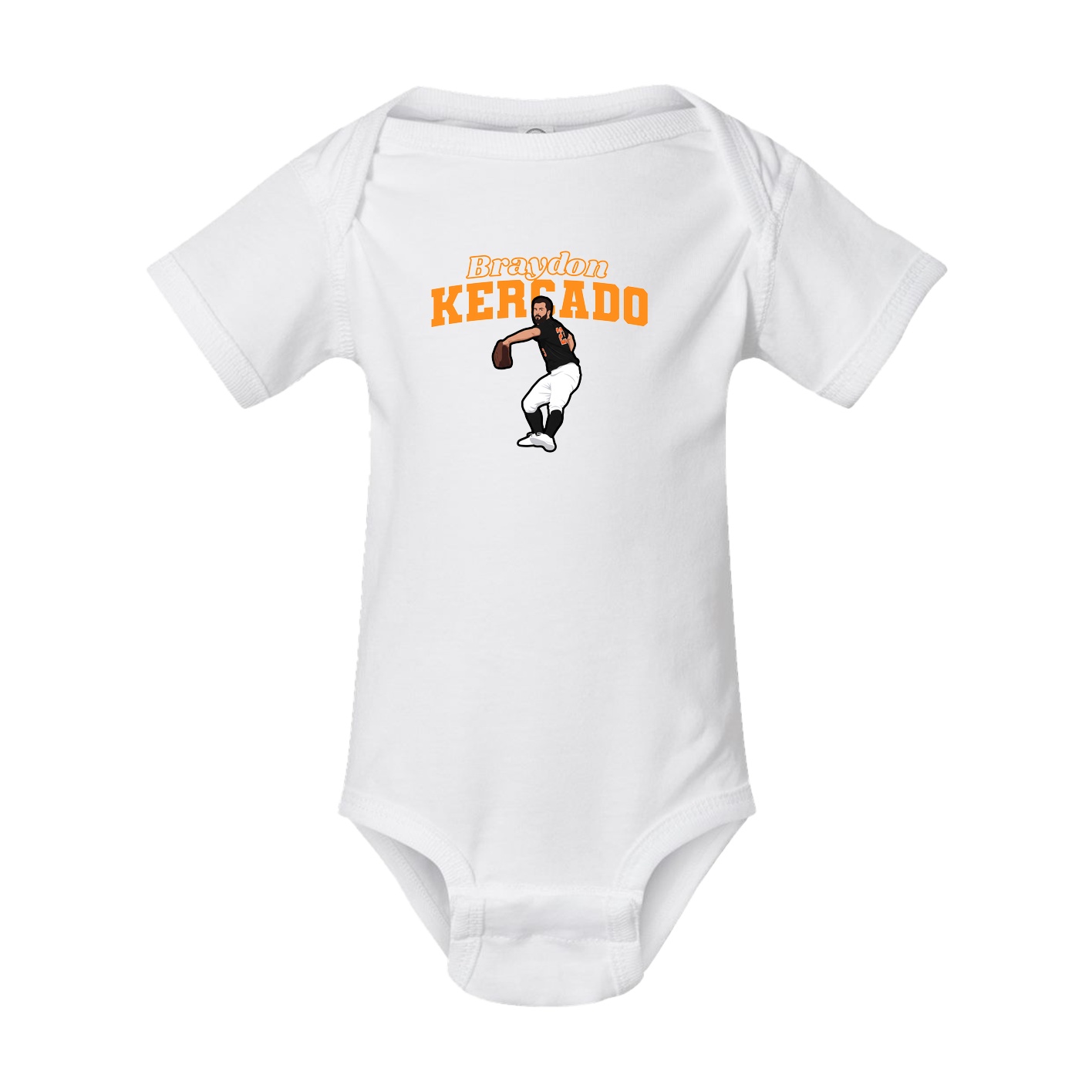 Baby Onesie — Name Arch in White