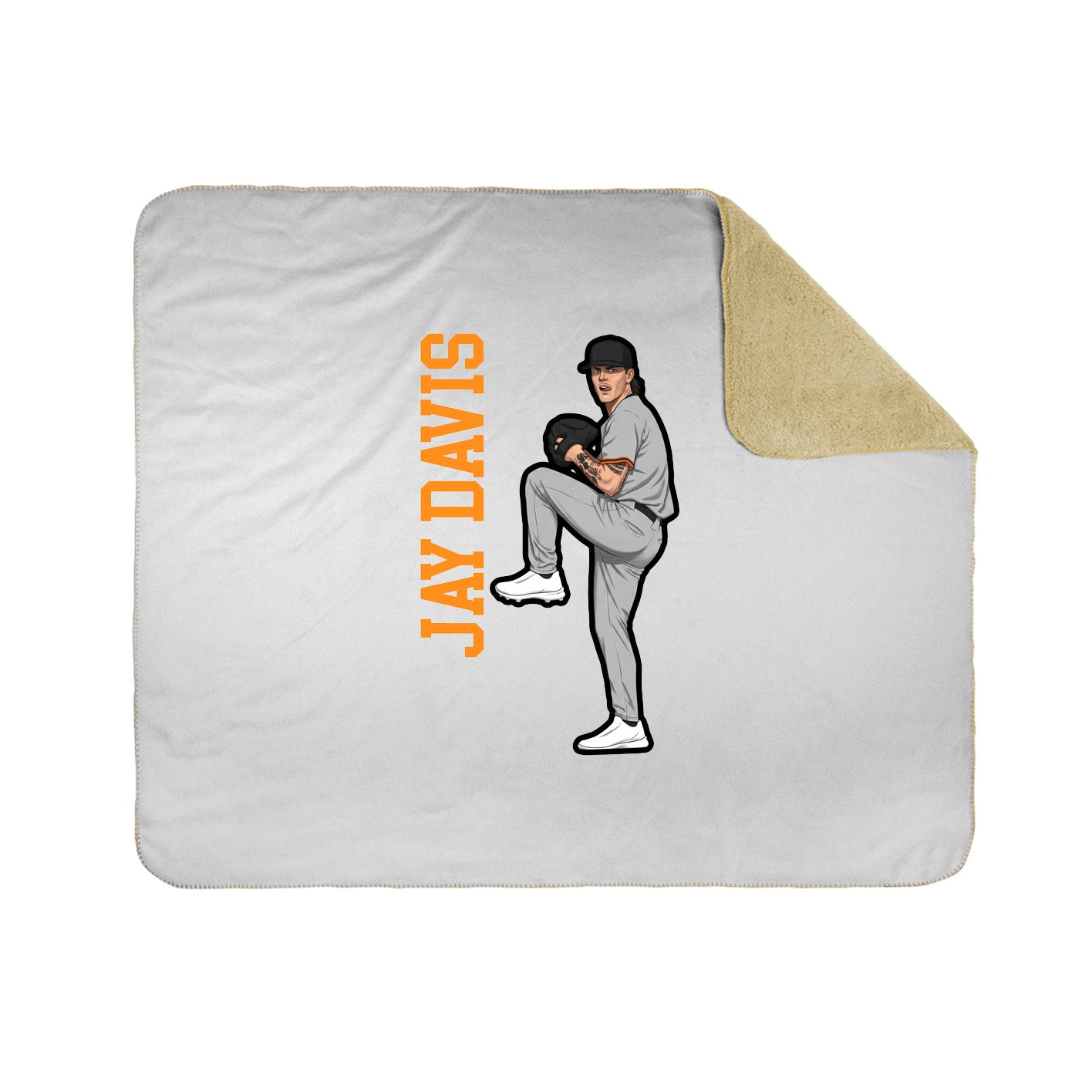 Throw Blanket — Name Vertical in White