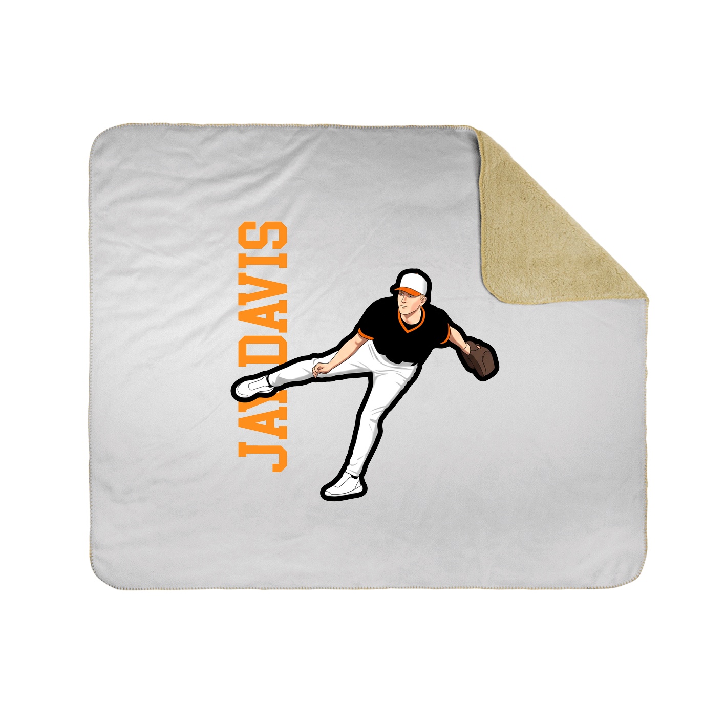 Throw Blanket — Name Vertical in White
