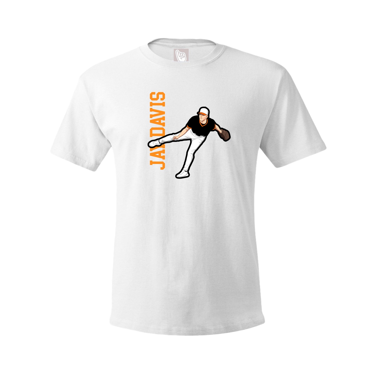Tee — Name Vertical in White
