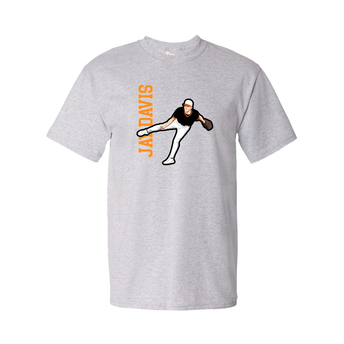 Youth Tee — Name Vertical in Grey