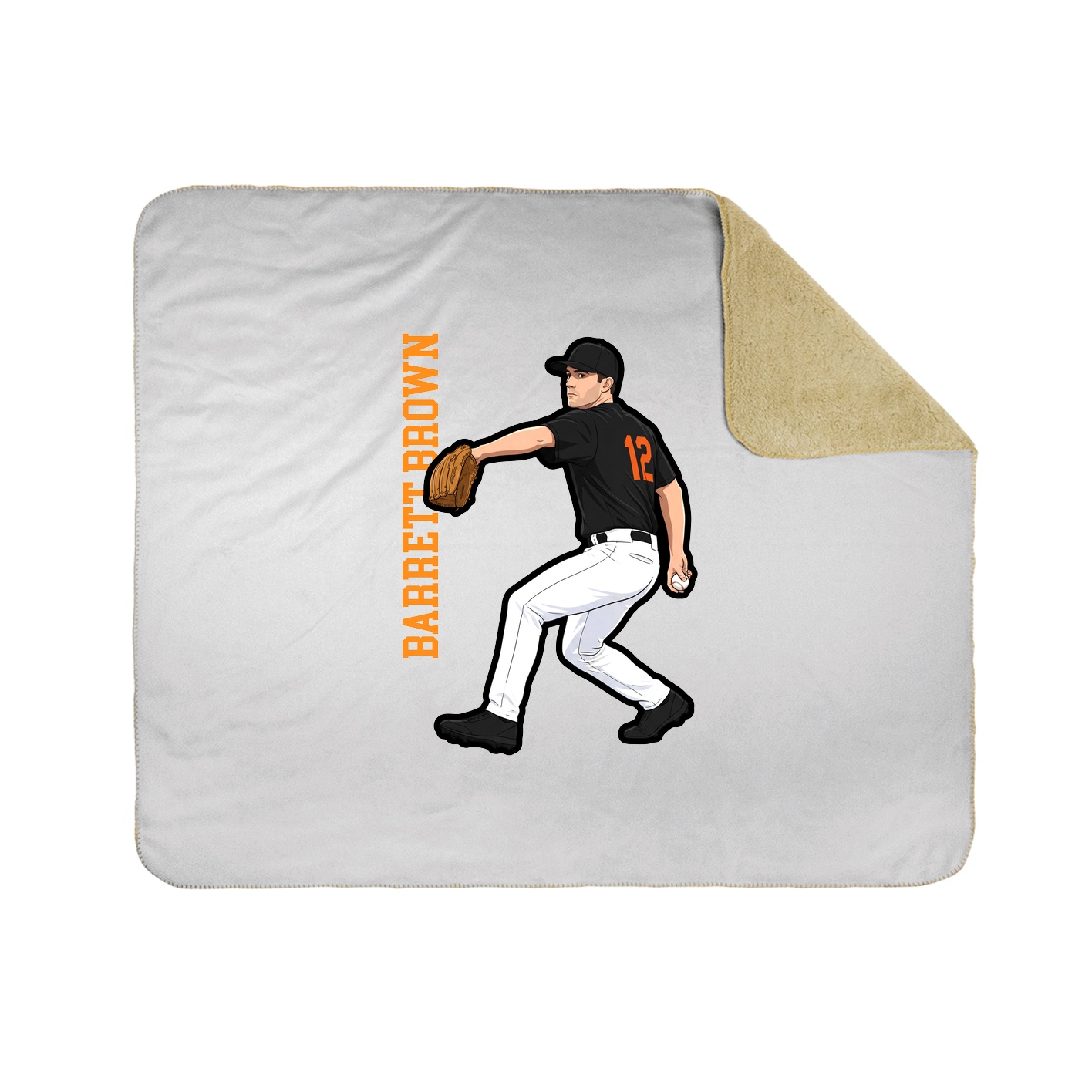 Throw Blanket — Name Vertical in White