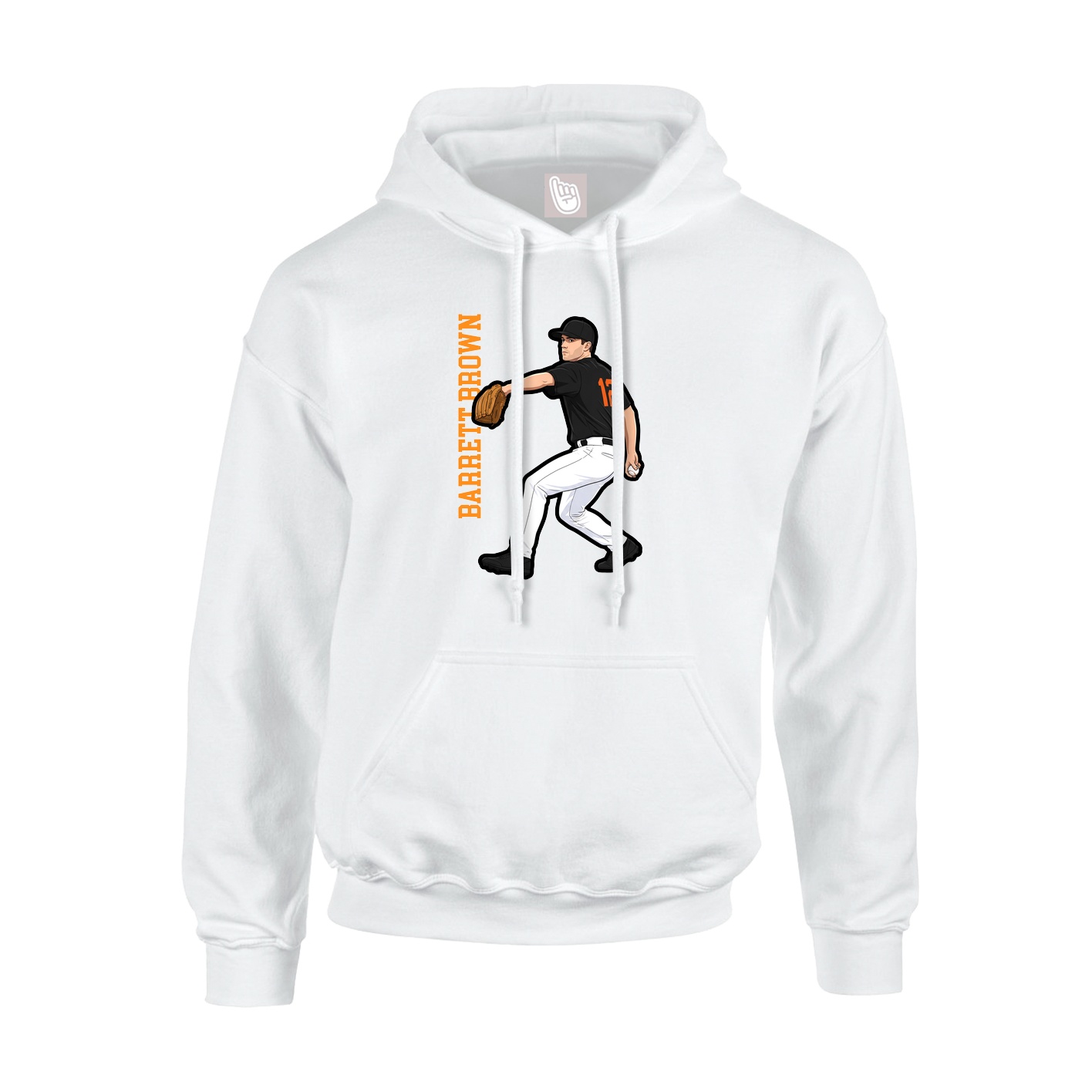 Hoodie — Name Vertical in White