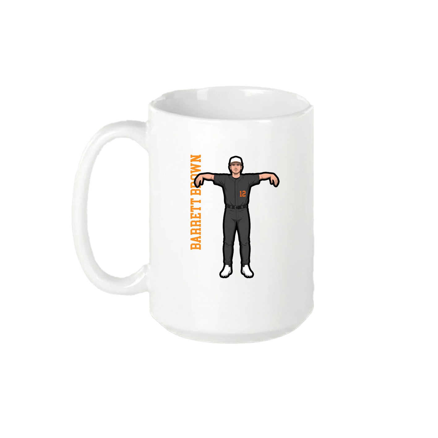 15oz Coffee Mug — Name Vertical in White