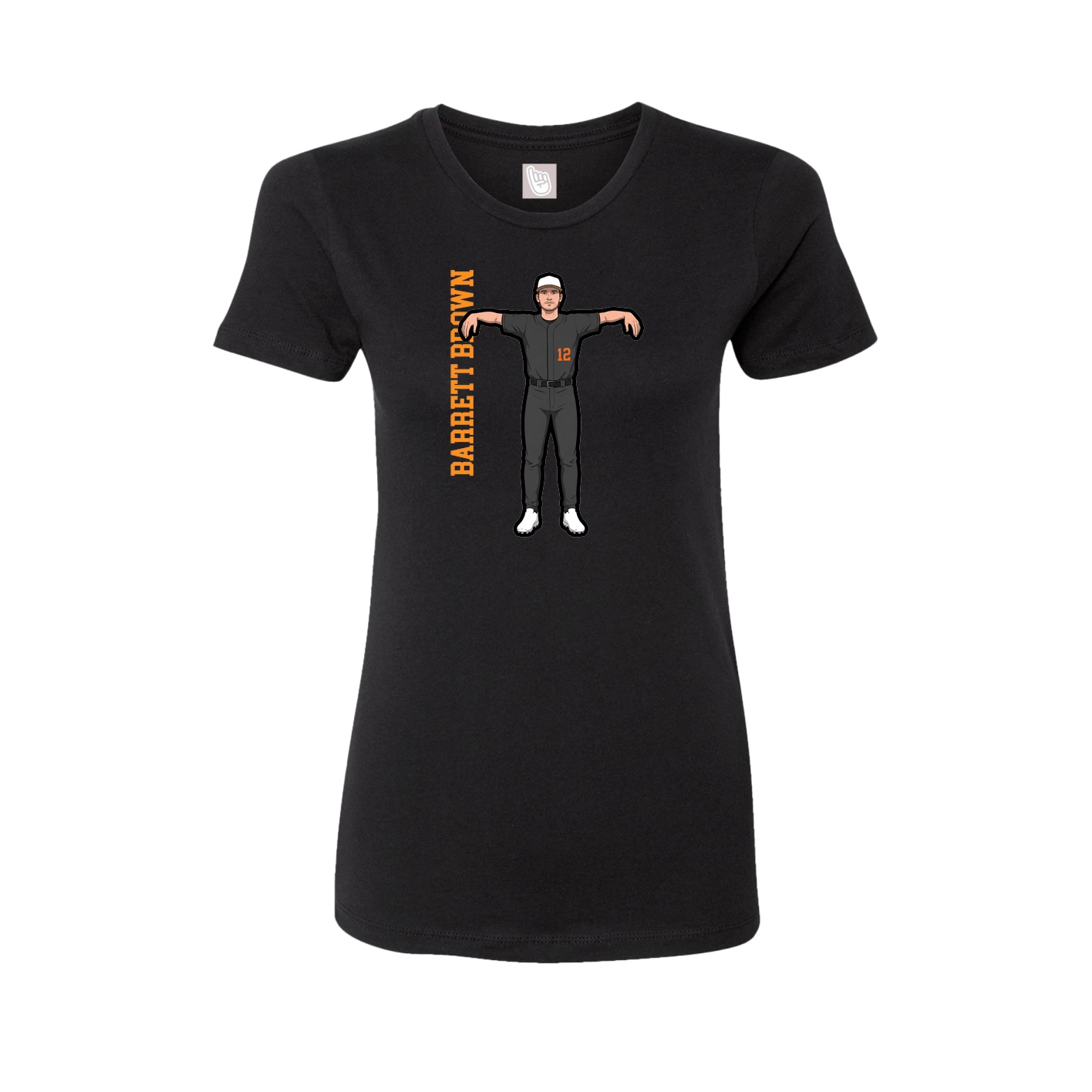 Fitted Women's Tee — Name Vertical in Black