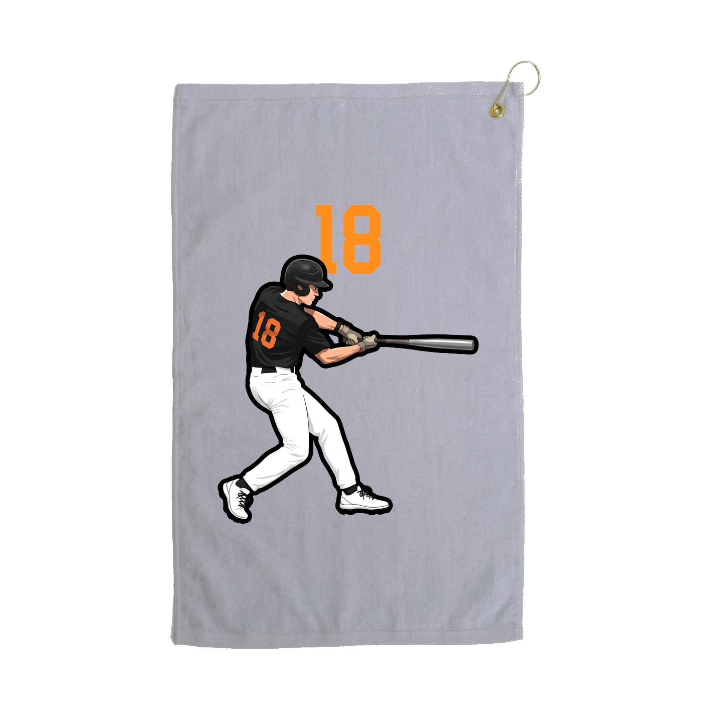 Golf Towel — Number Top in Grey