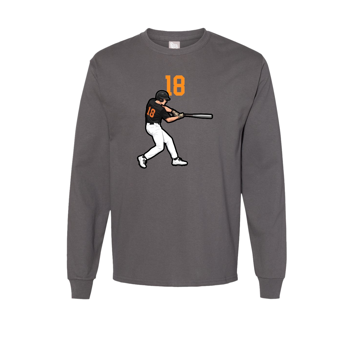 Long Sleeve Tee — Number Top in Grey