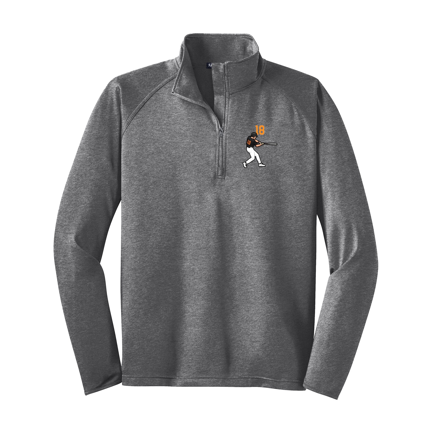 Q-Zip Pullover — Number Top in Grey