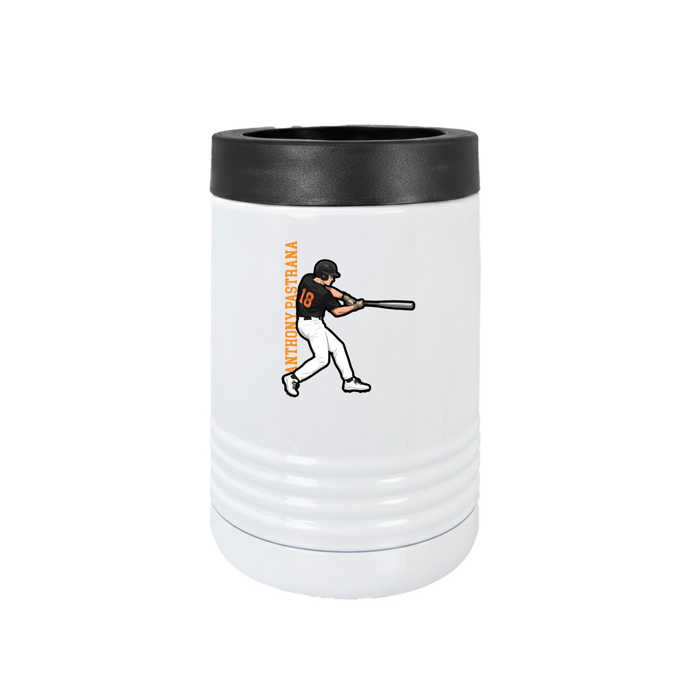 Beverage Holder — Name Vertical in White