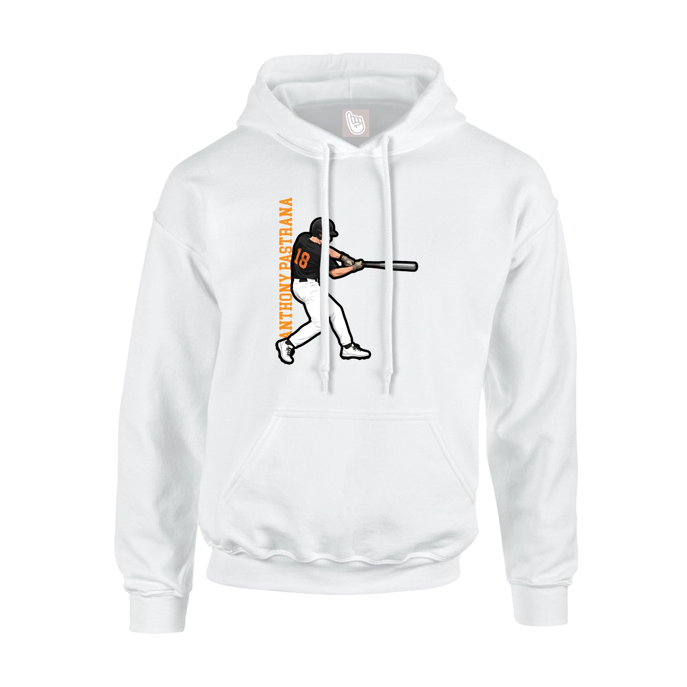 Hoodie — Name Vertical in White