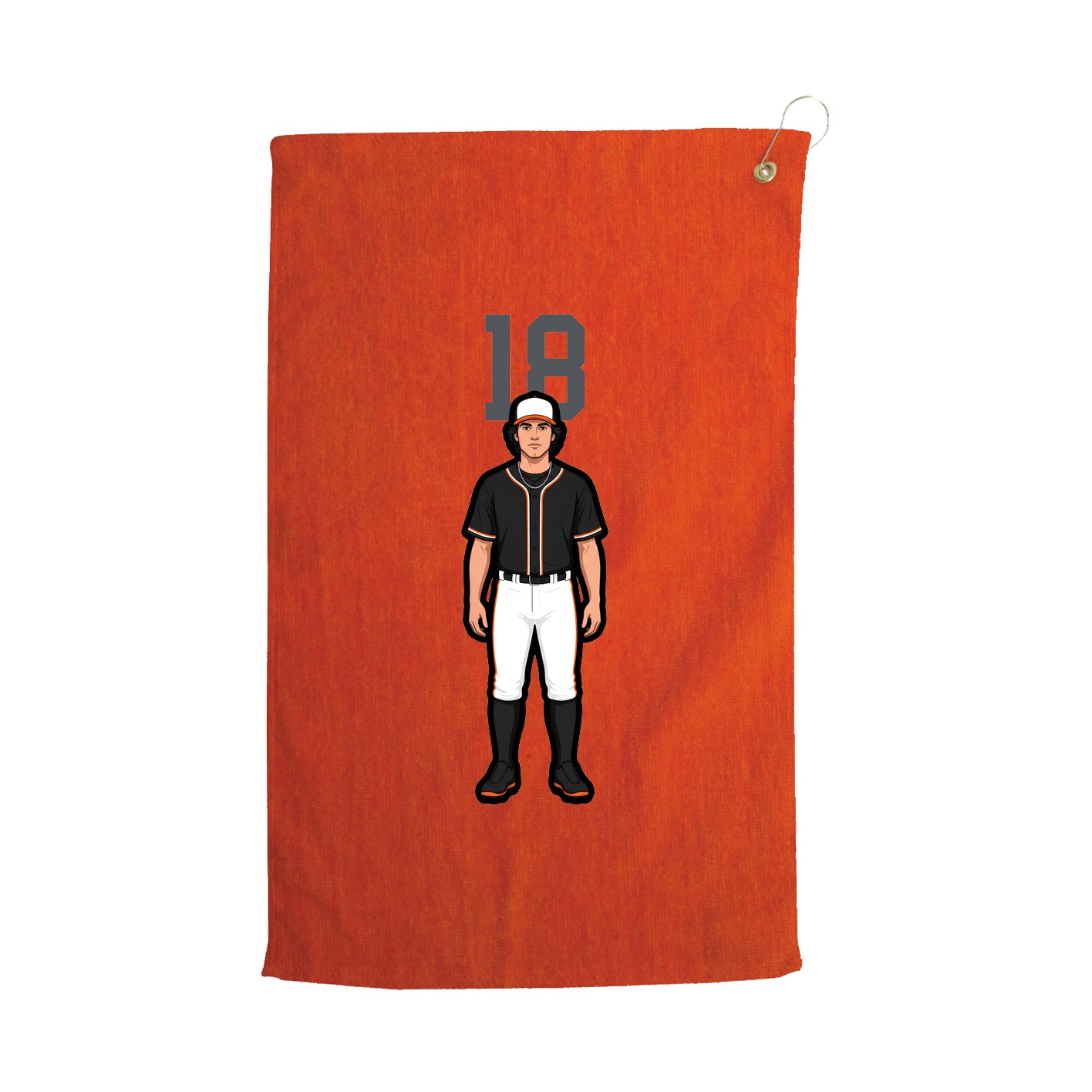 Golf Towel — Number Top in Orange