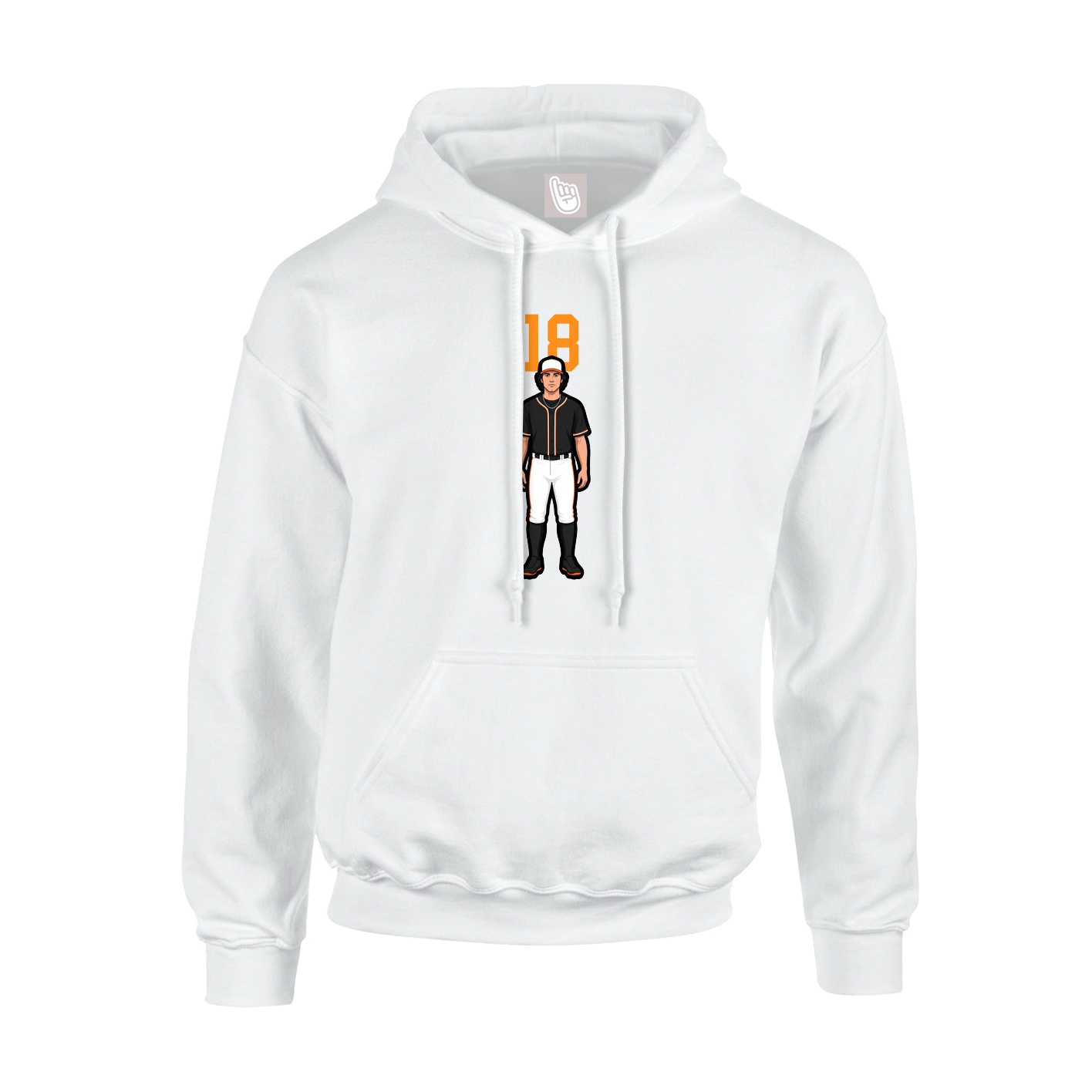 Youth Hoodie — Number Top in White