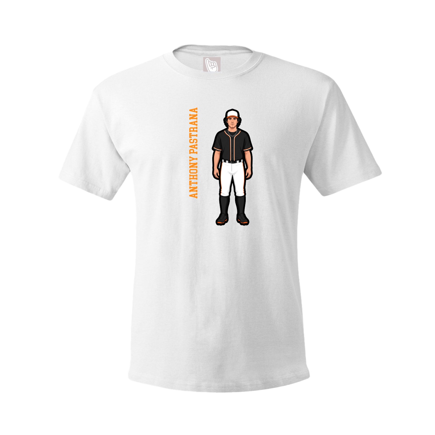 Tee — Name Vertical in White