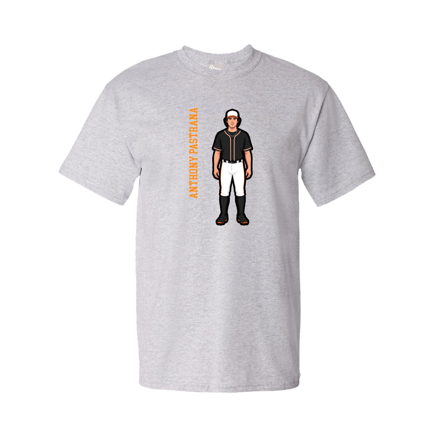 Youth Tee — Name Vertical in Grey