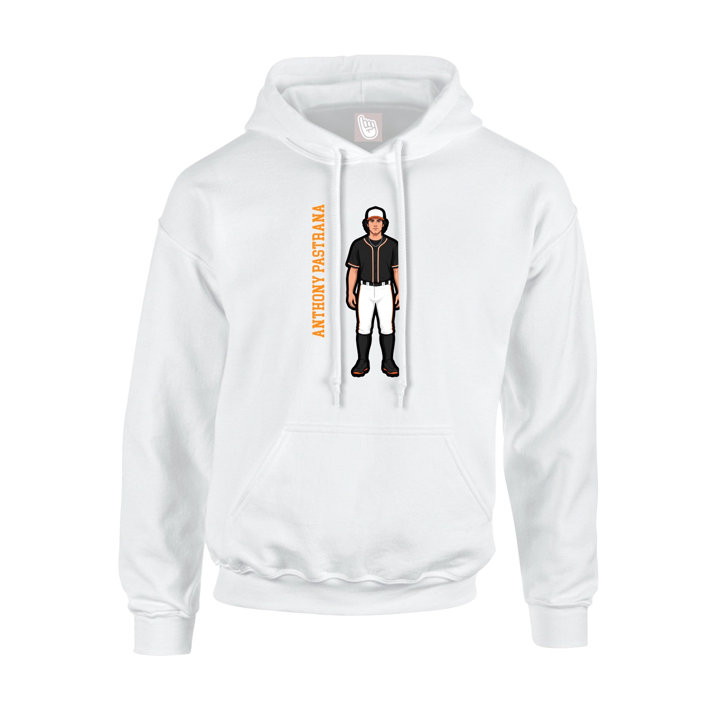 Hoodie — Name Vertical in White