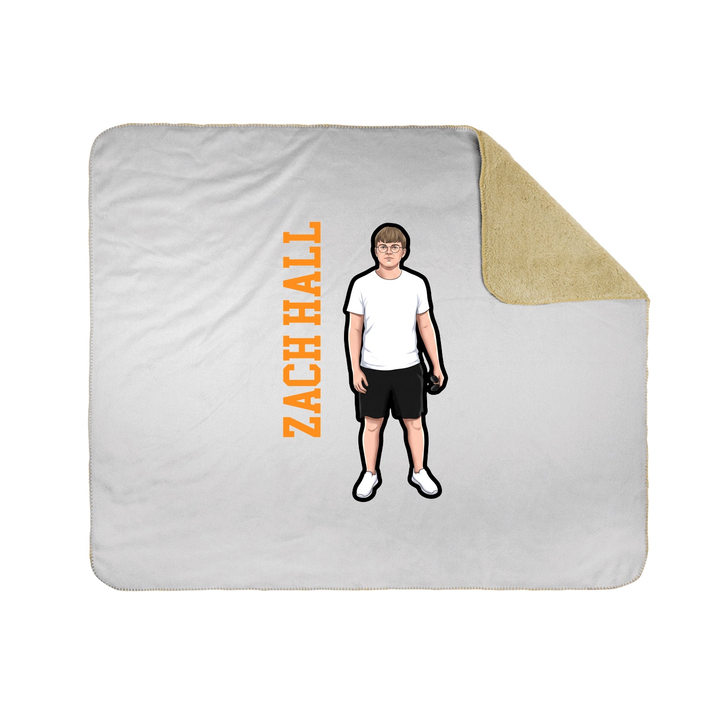 Throw Blanket — Name Vertical in White