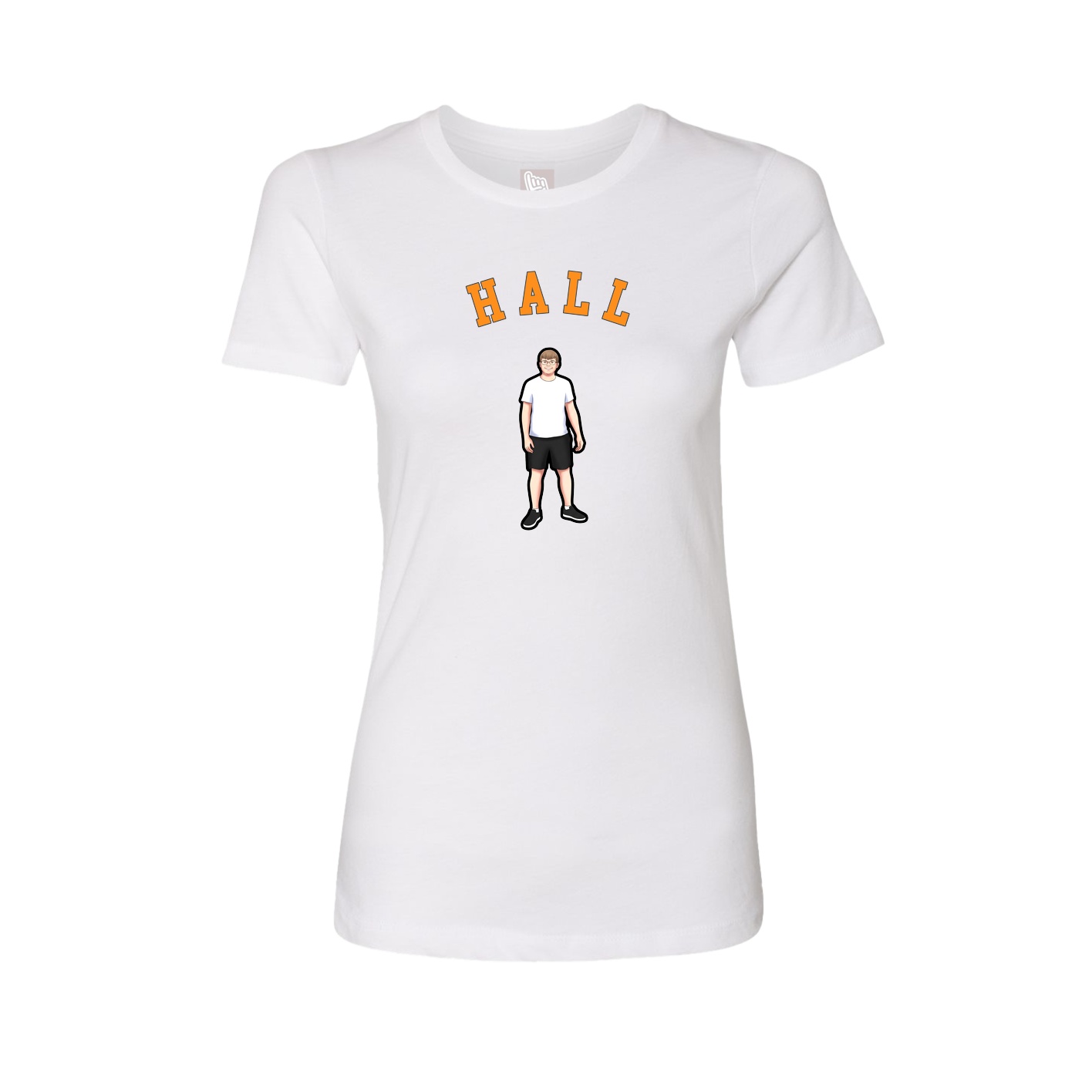 Fitted Women's Tee — Shirsey Arch in White