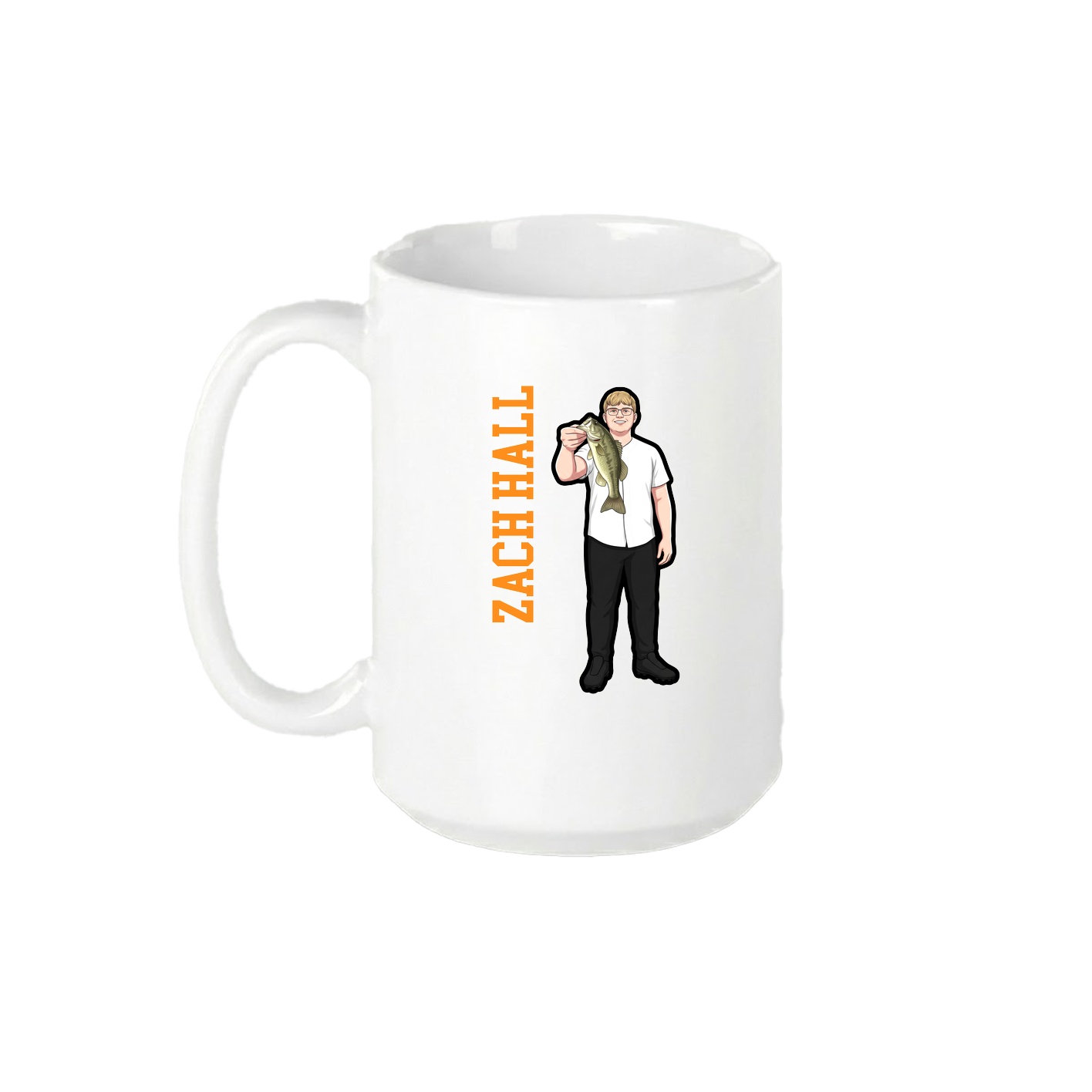 15oz Coffee Mug — Name Vertical in White