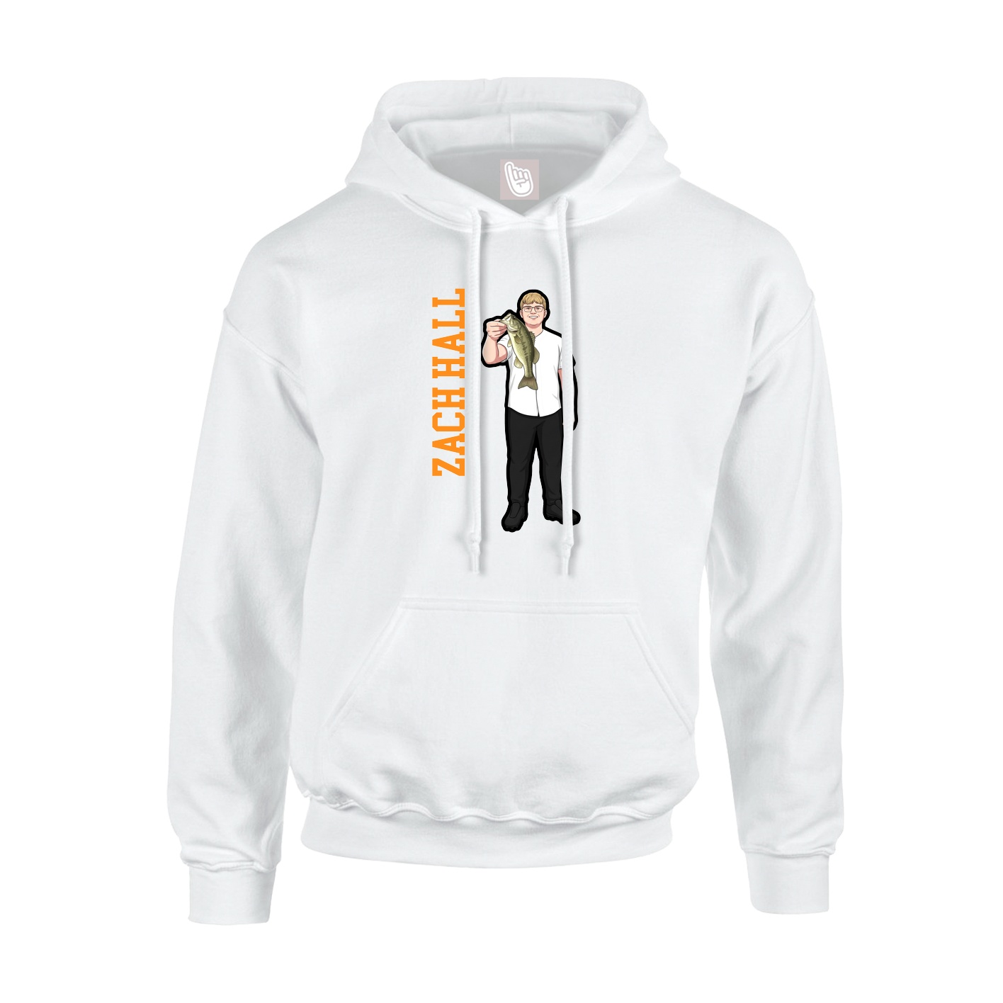Hoodie — Name Vertical in White
