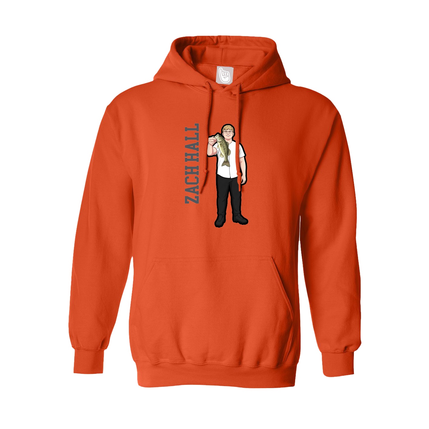 Youth Hoodie — Name Vertical in Orange