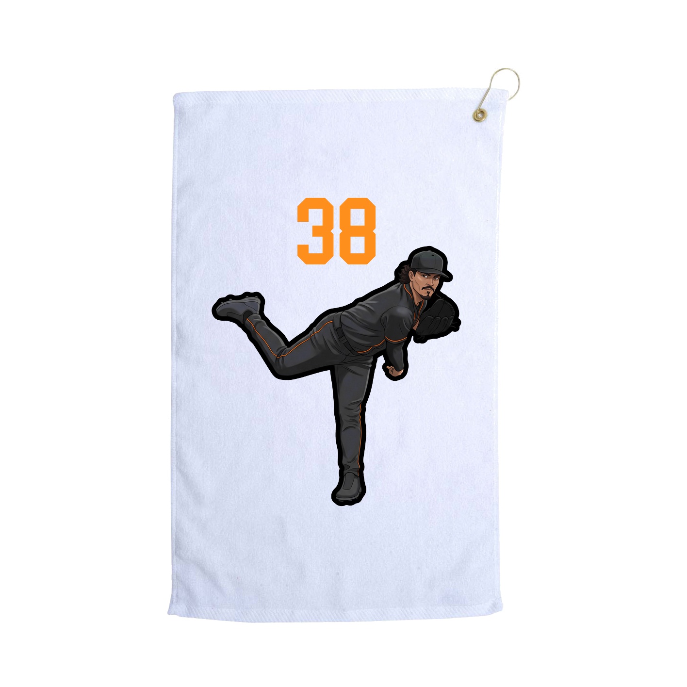 Golf Towel — Number Top in White