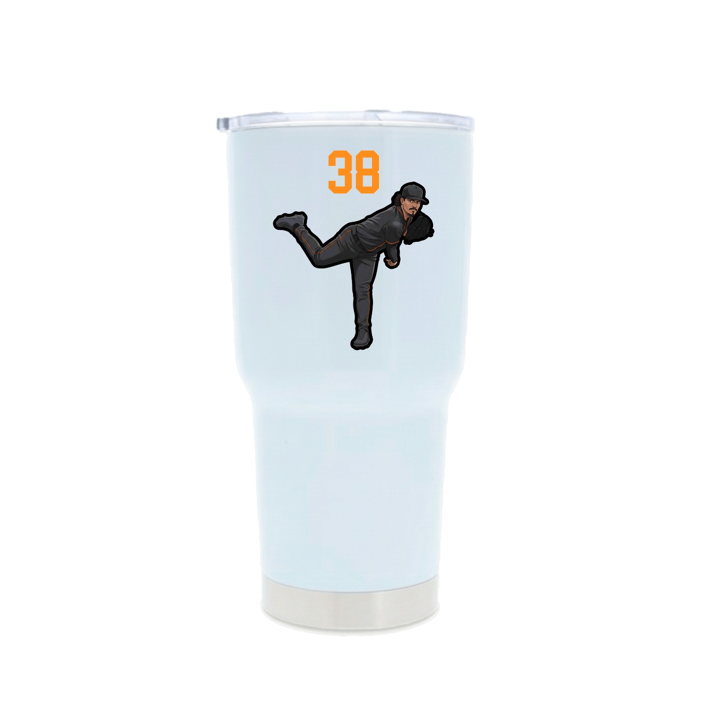 30oz Stainless Steel Tumbler — Number Top in White