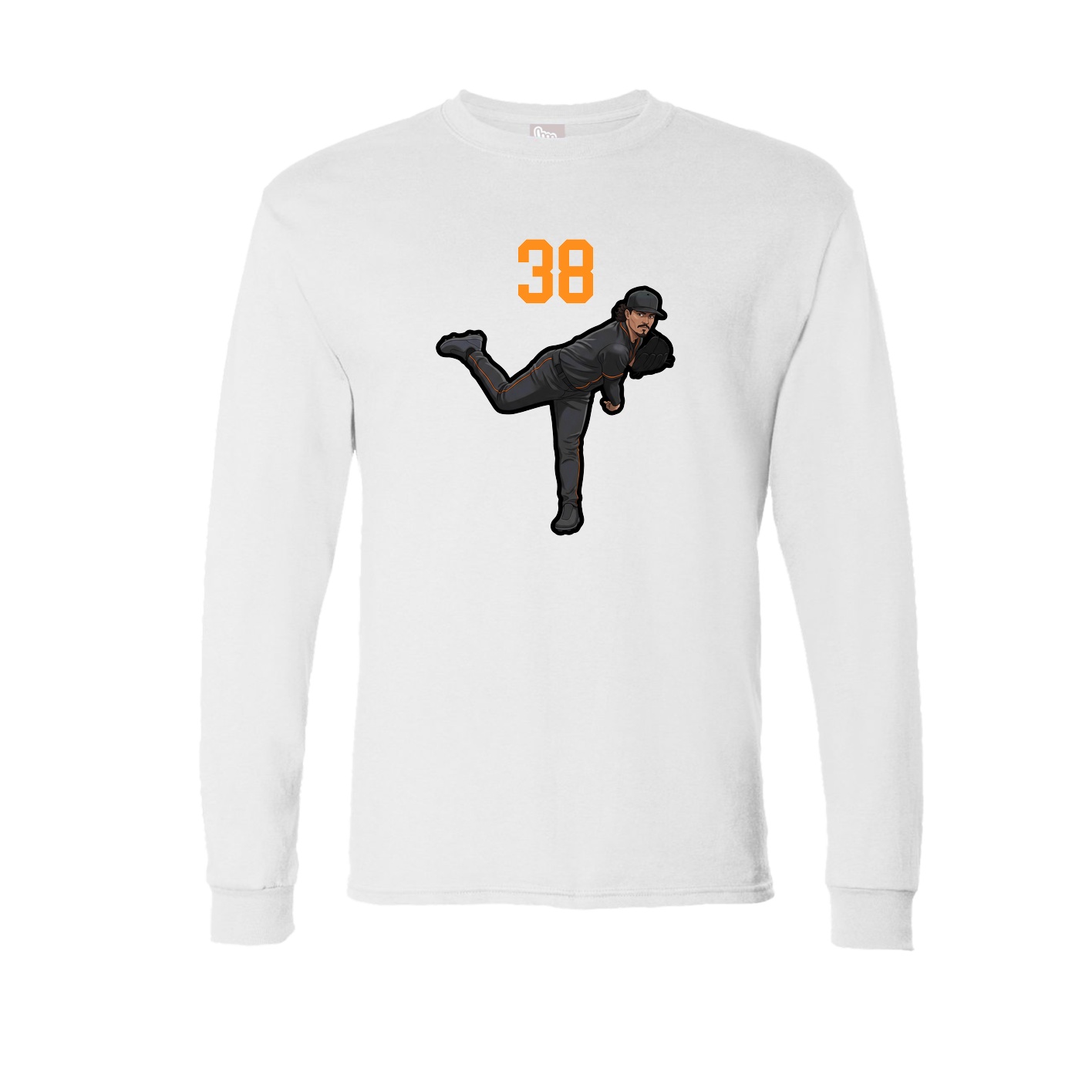 Long Sleeve Tee — Number Top in White