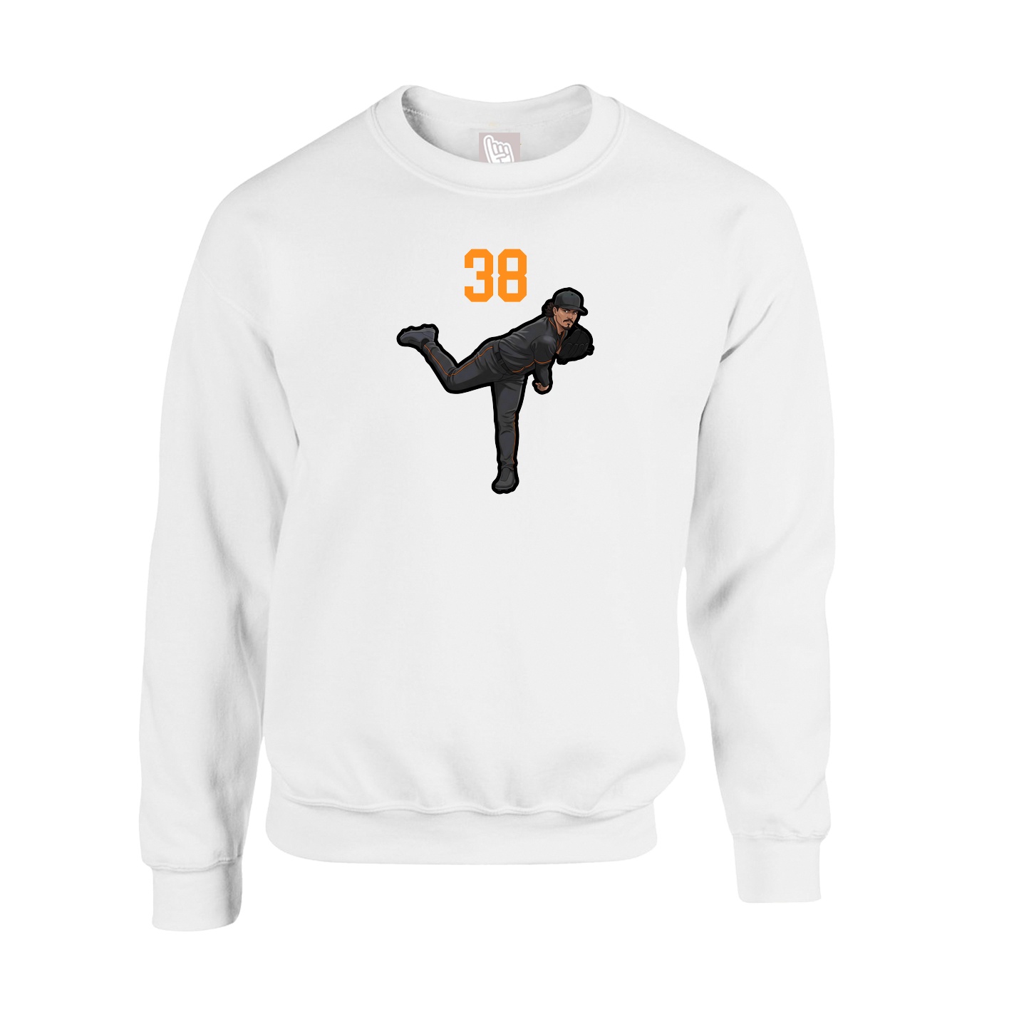 Fleece Crew — Number Top in White
