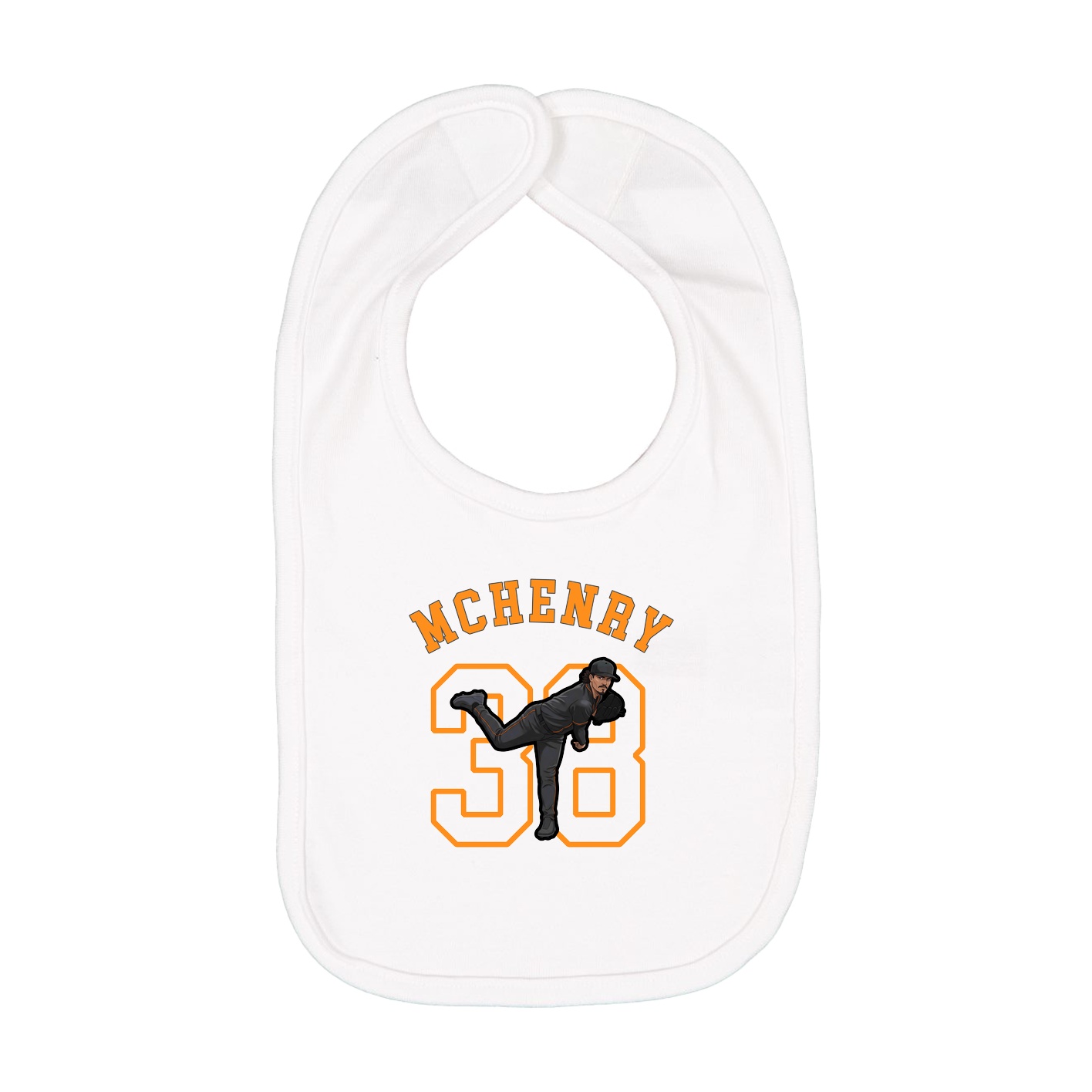 Infant Bib — Shirsey Arch in White