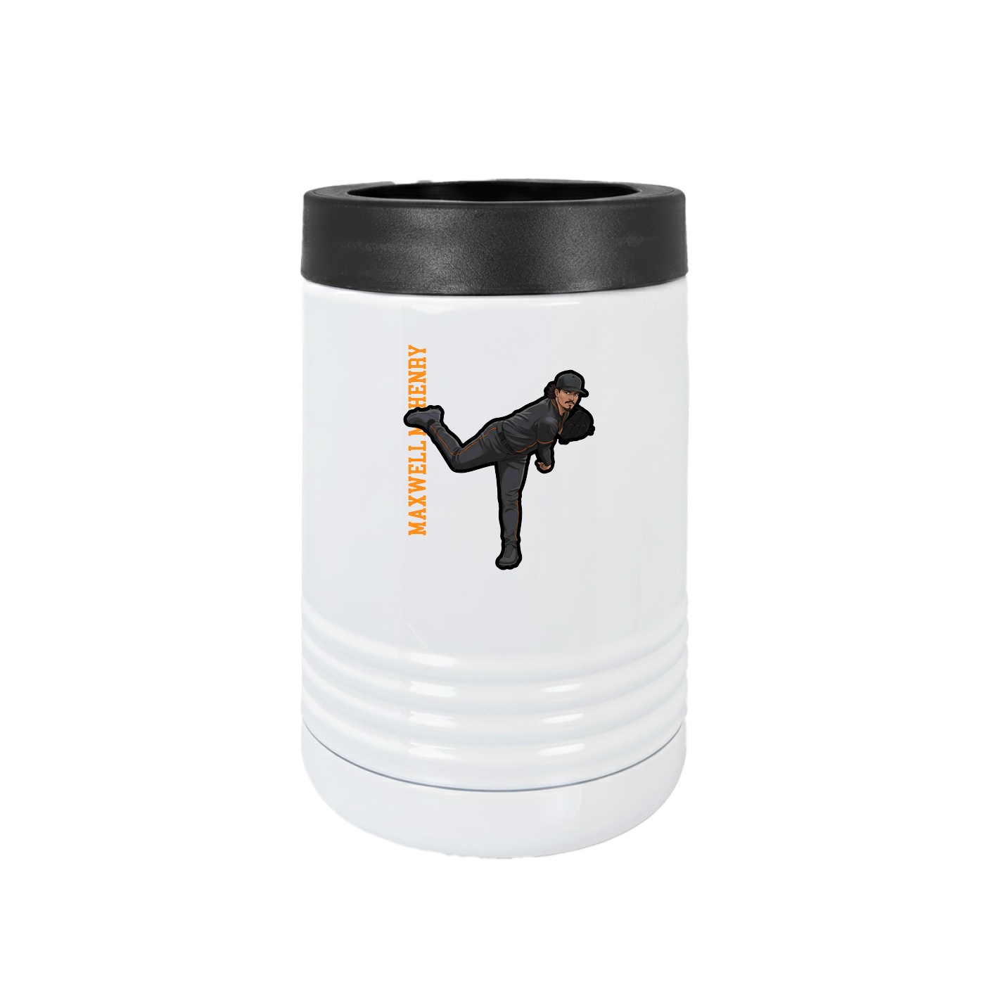 Beverage Holder — Name Vertical in White