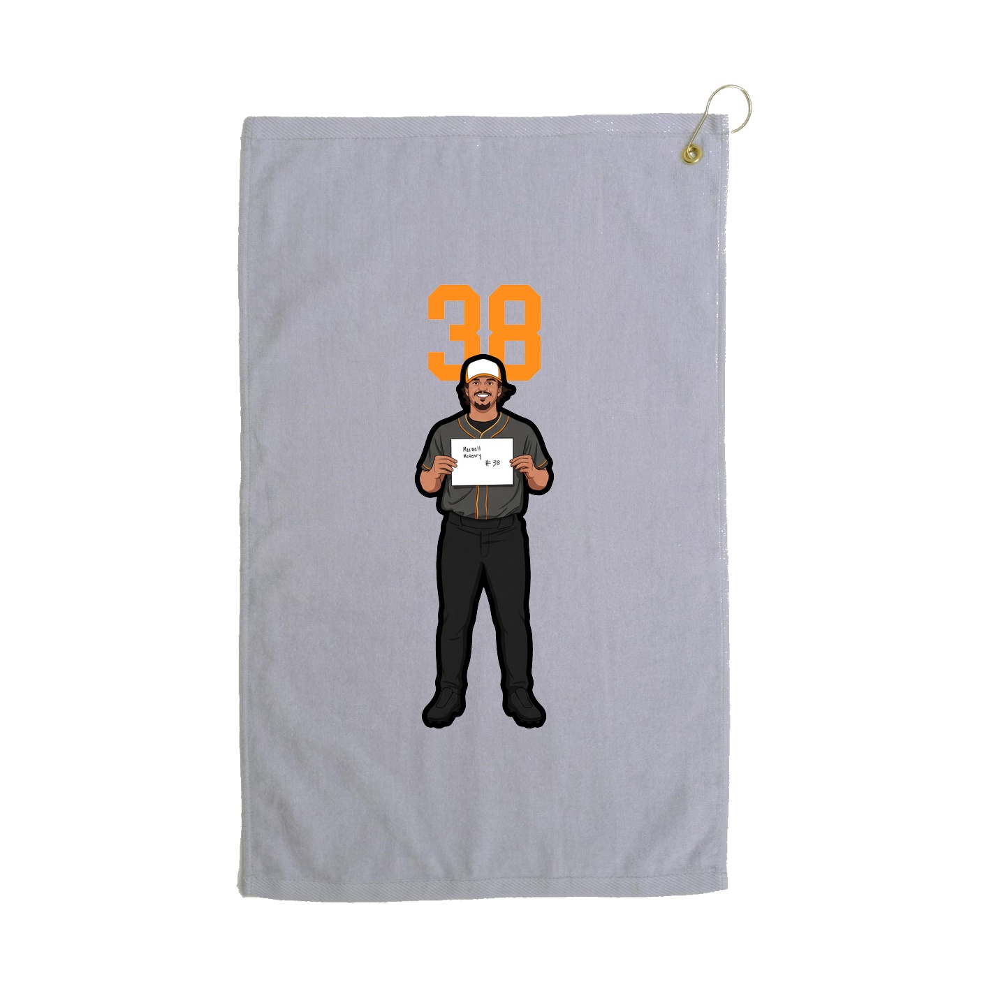 Golf Towel — Number Top in Grey