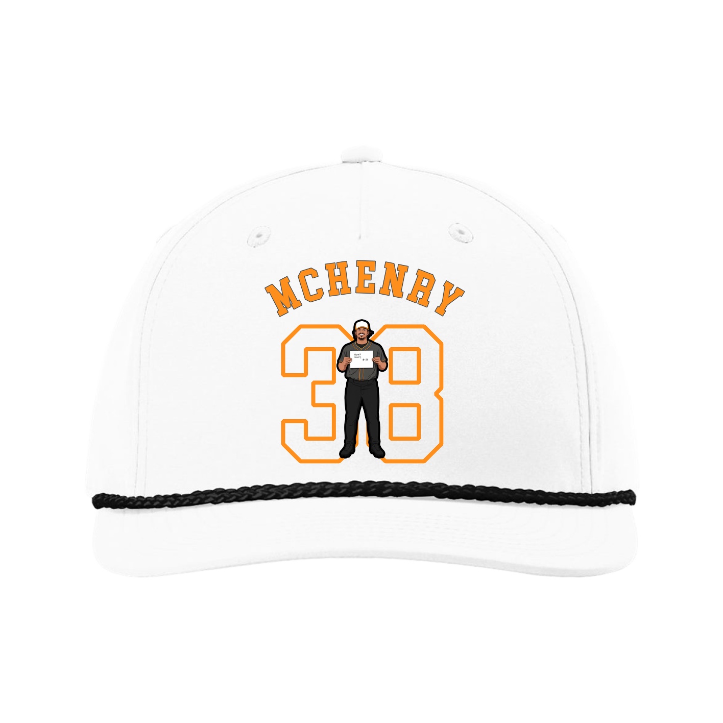 Five-Panel Classic Rope Cap — Shirsey Arch in White