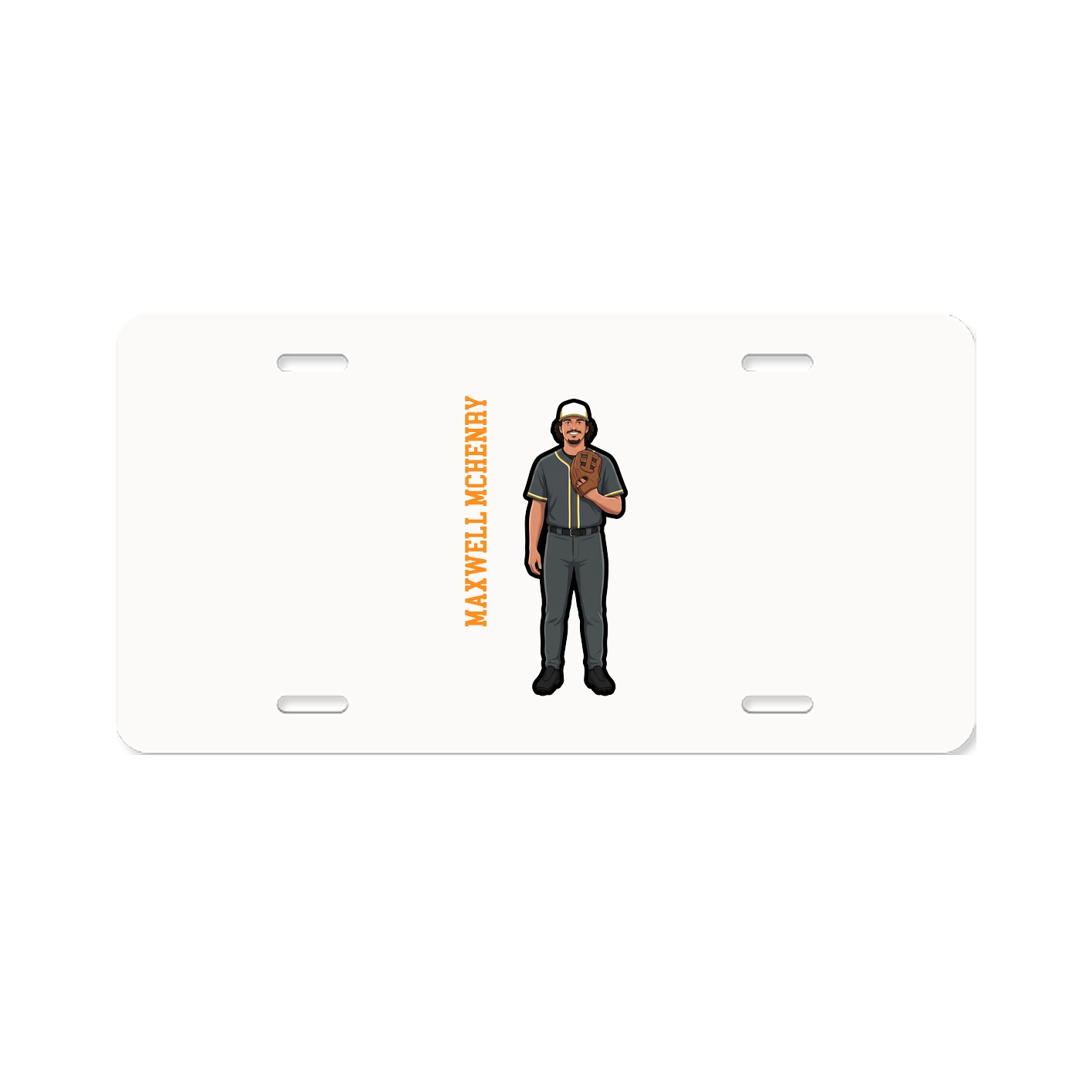 License Plate — Name Vertical in Classic