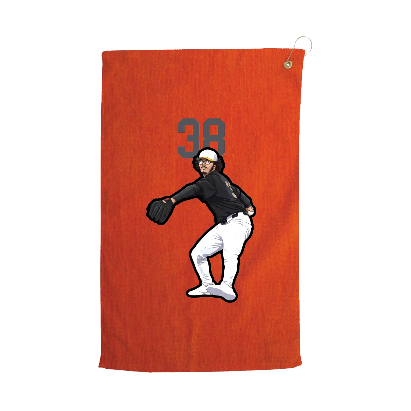 Golf Towel — Number Top in Orange