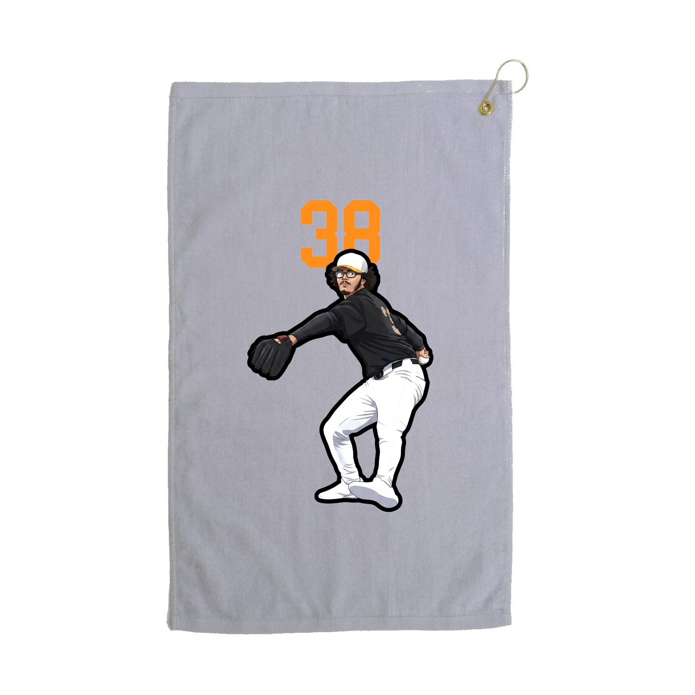 Golf Towel — Number Top in Grey