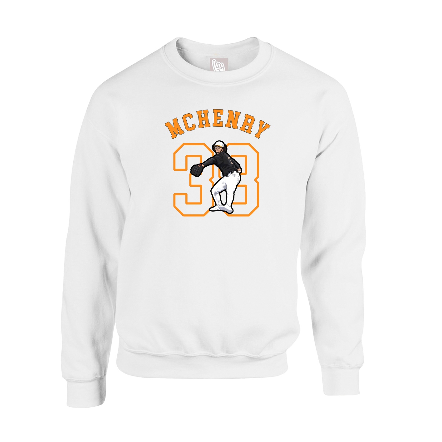 Fleece Crew — Shirsey Arch in White