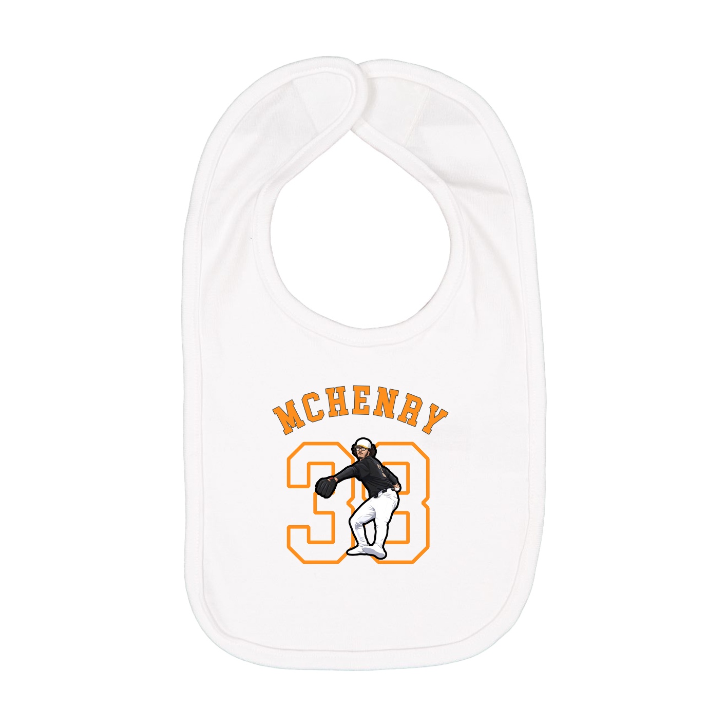 Infant Bib — Shirsey Arch in White