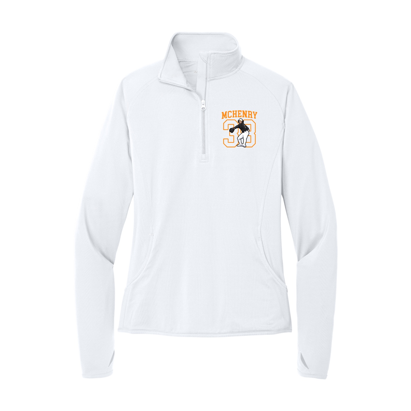 Women's Q-Zip Pullover — Shirsey in White