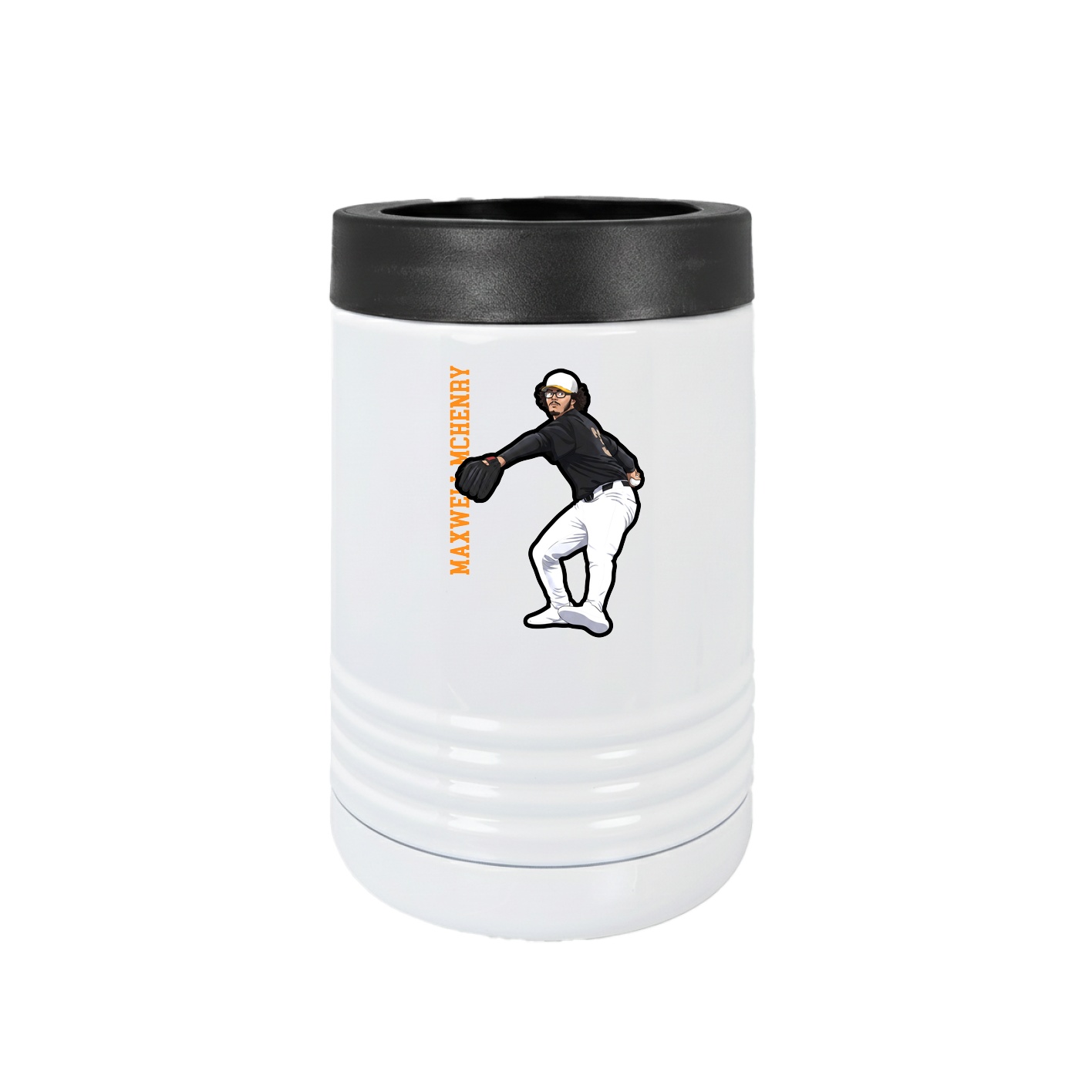 Beverage Holder — Name Vertical in White