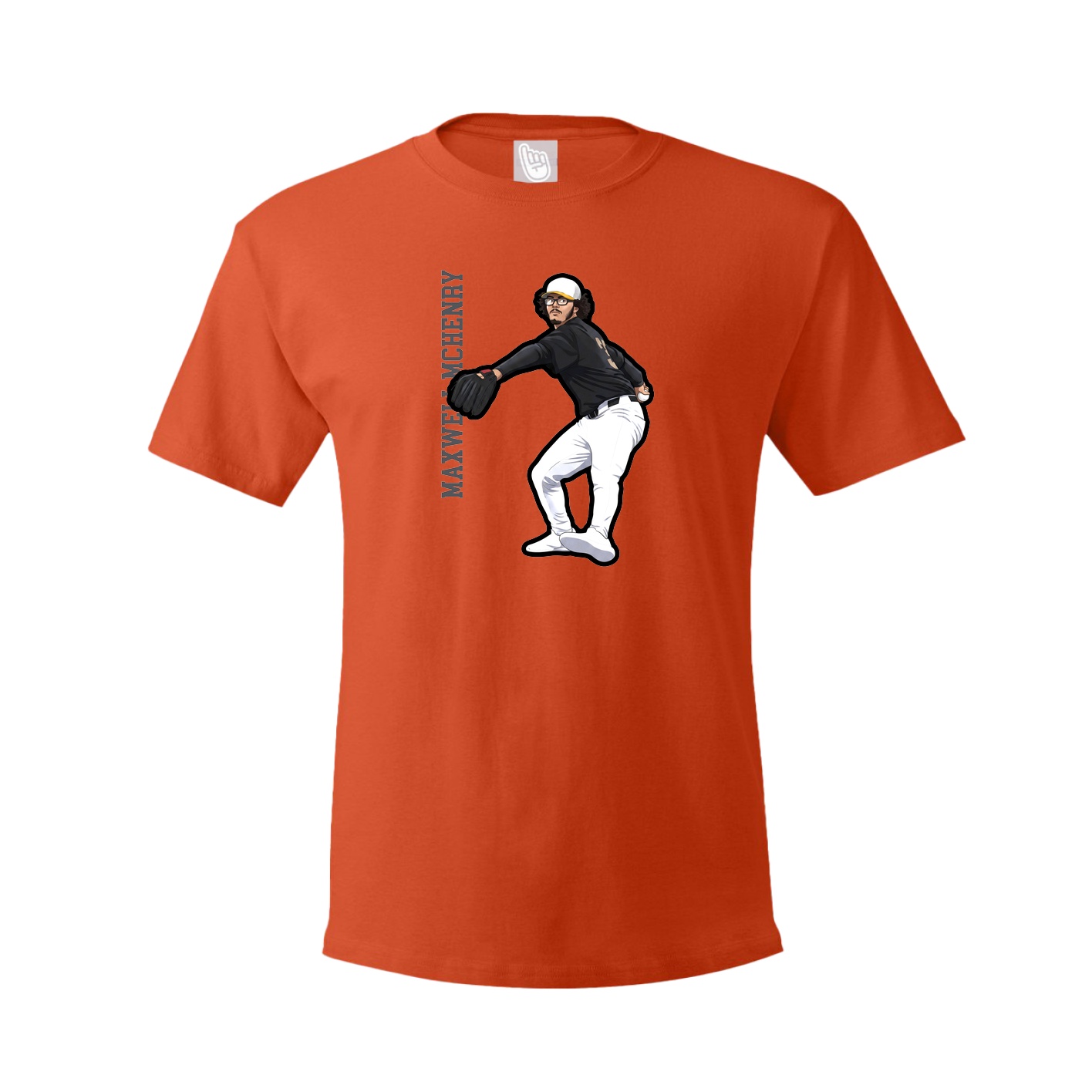 Youth Tee — Name Vertical in Orange