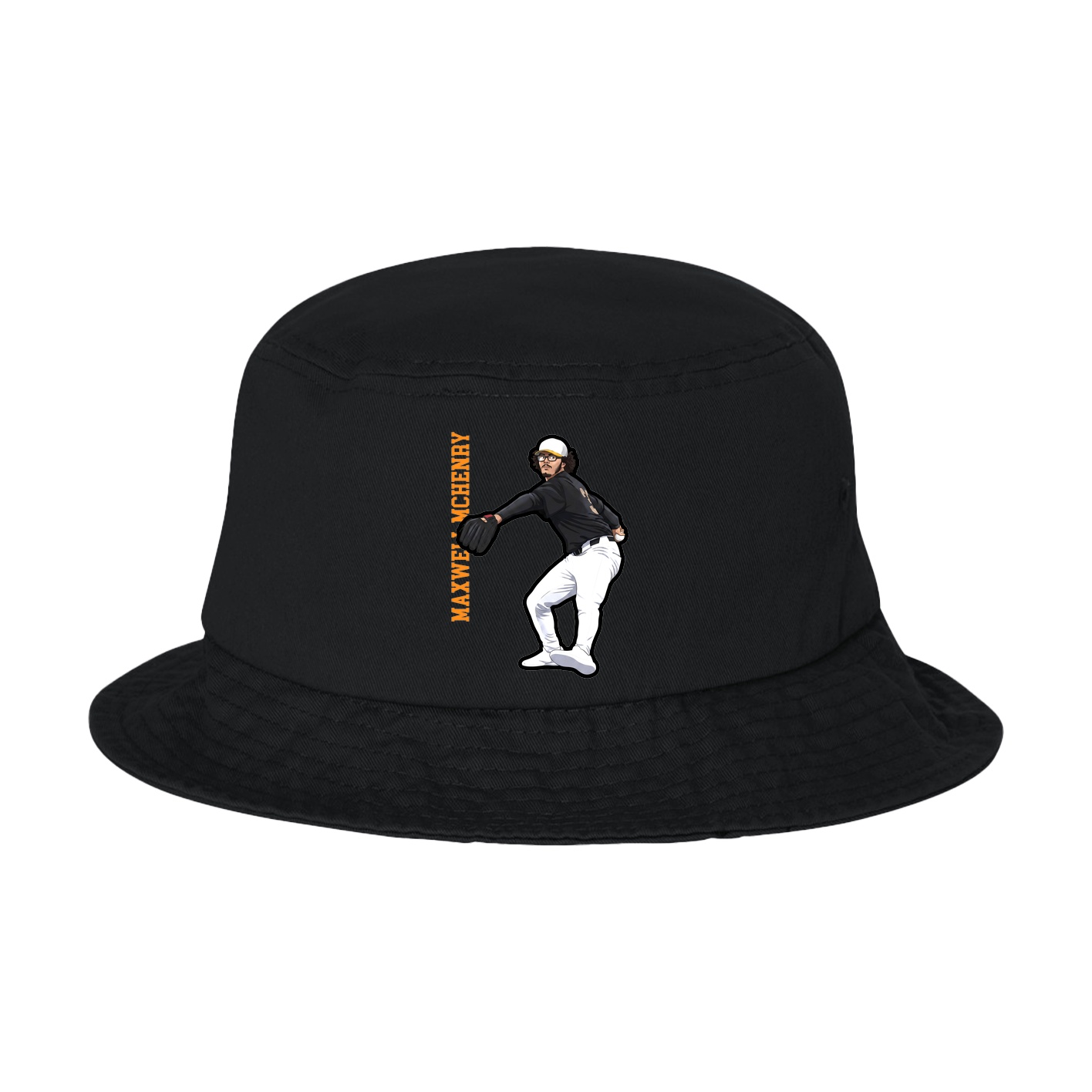 Bucket Cap — Name Vertical in Black