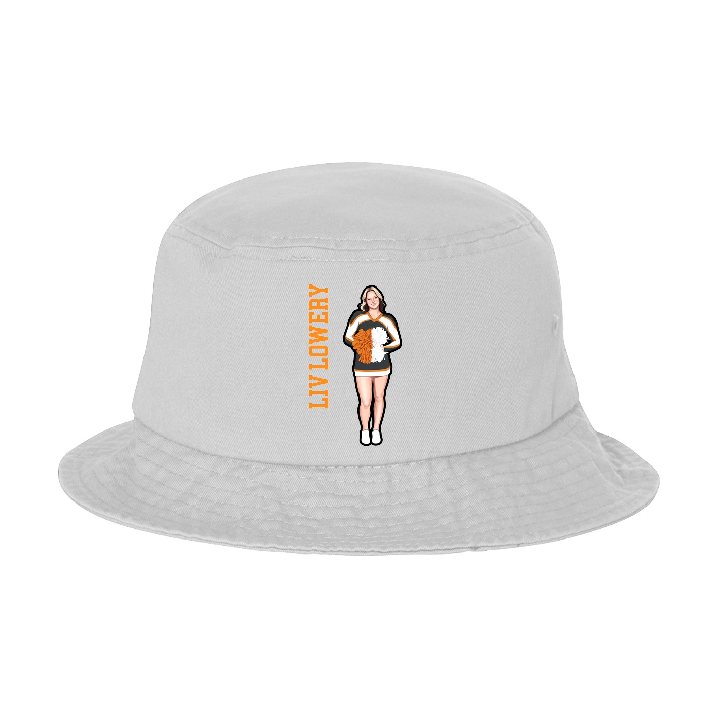 Bucket Cap — Name Vertical in White