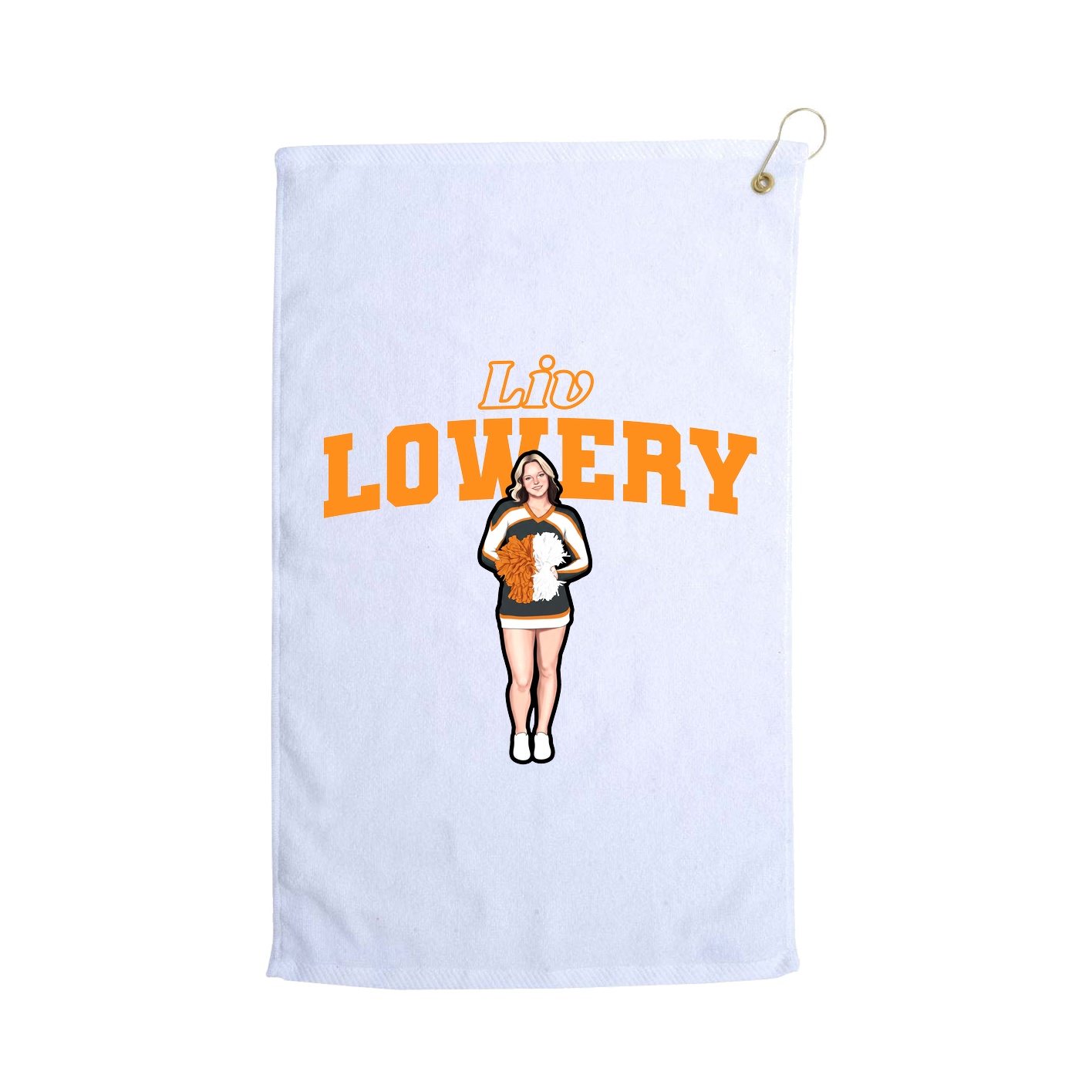 Golf Towel — Name Arch in White