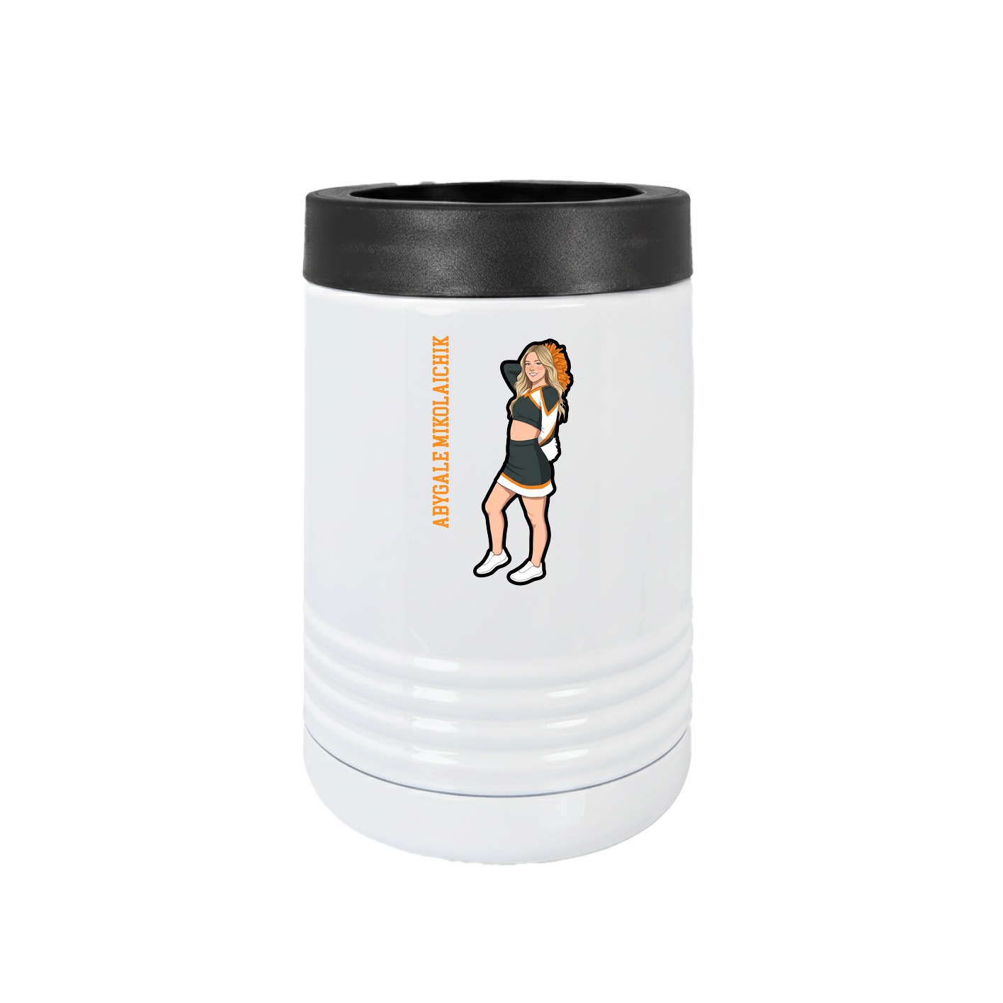 Beverage Holder — Name Vertical in White