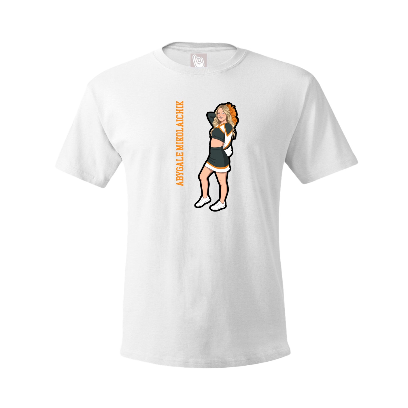 Youth Tee — Name Vertical in White