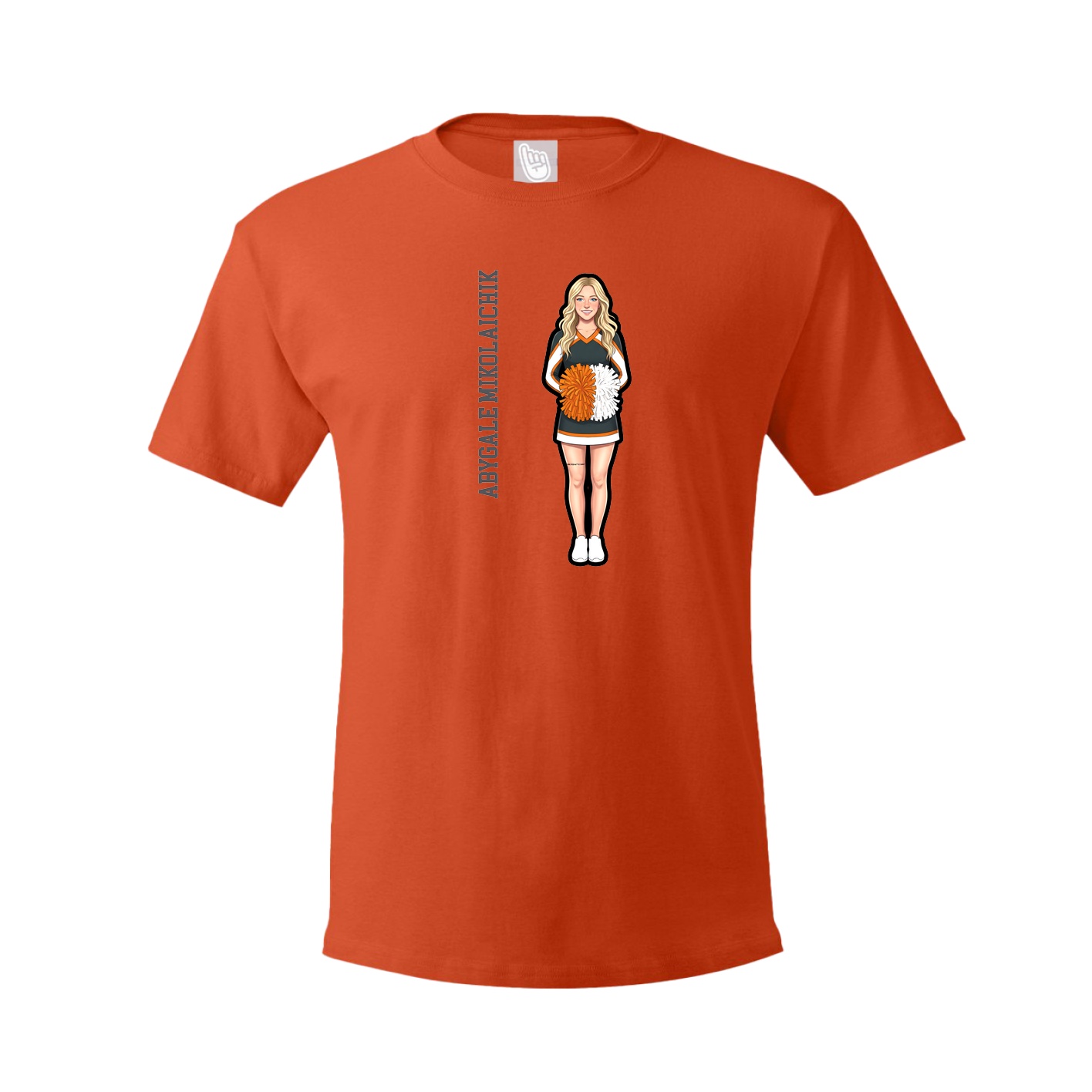 Tee — Name Vertical in Orange