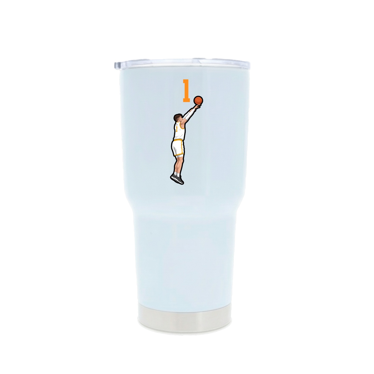 30oz Stainless Steel Tumbler — Number Top in White