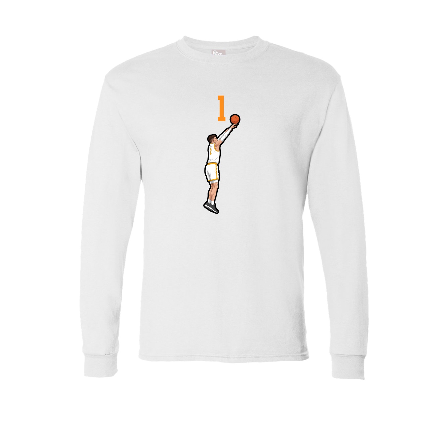 Long Sleeve Tee — Number Top in White